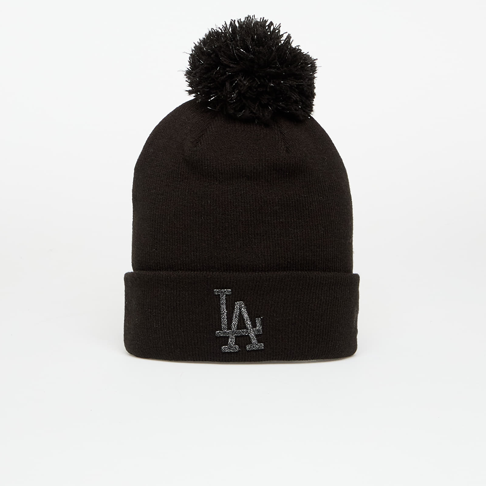 Cappelli da uomo New Era Knit Medium Wmns MLB Metallic Bobble Beanie Los Angeles Dodgers Black