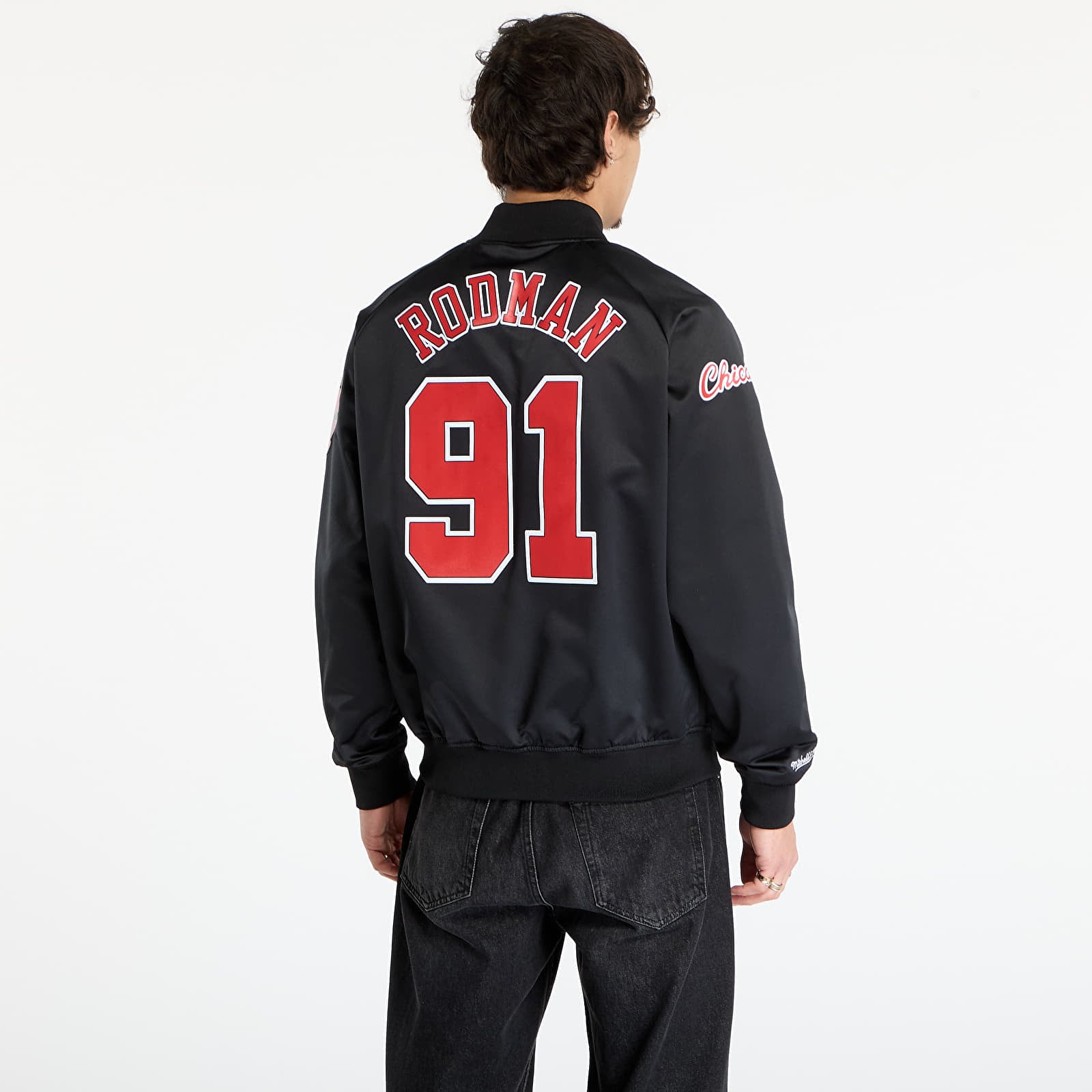 Якета Mitchell & Ness NBA Maxxed Out Satin Jacket Bulls Dennis Rodman Black