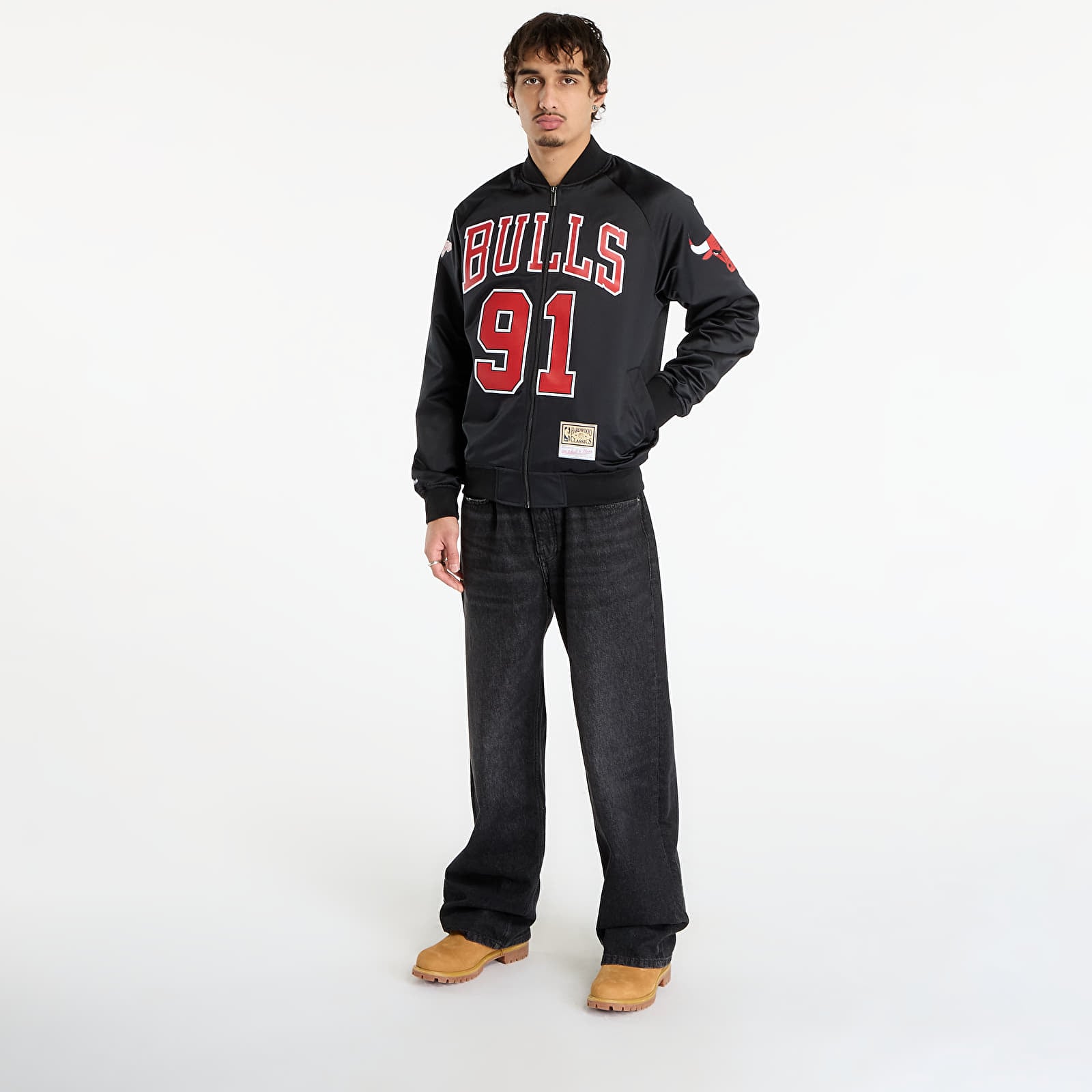 Якета Mitchell & Ness NBA Maxxed Out Satin Jacket Bulls Dennis Rodman Black