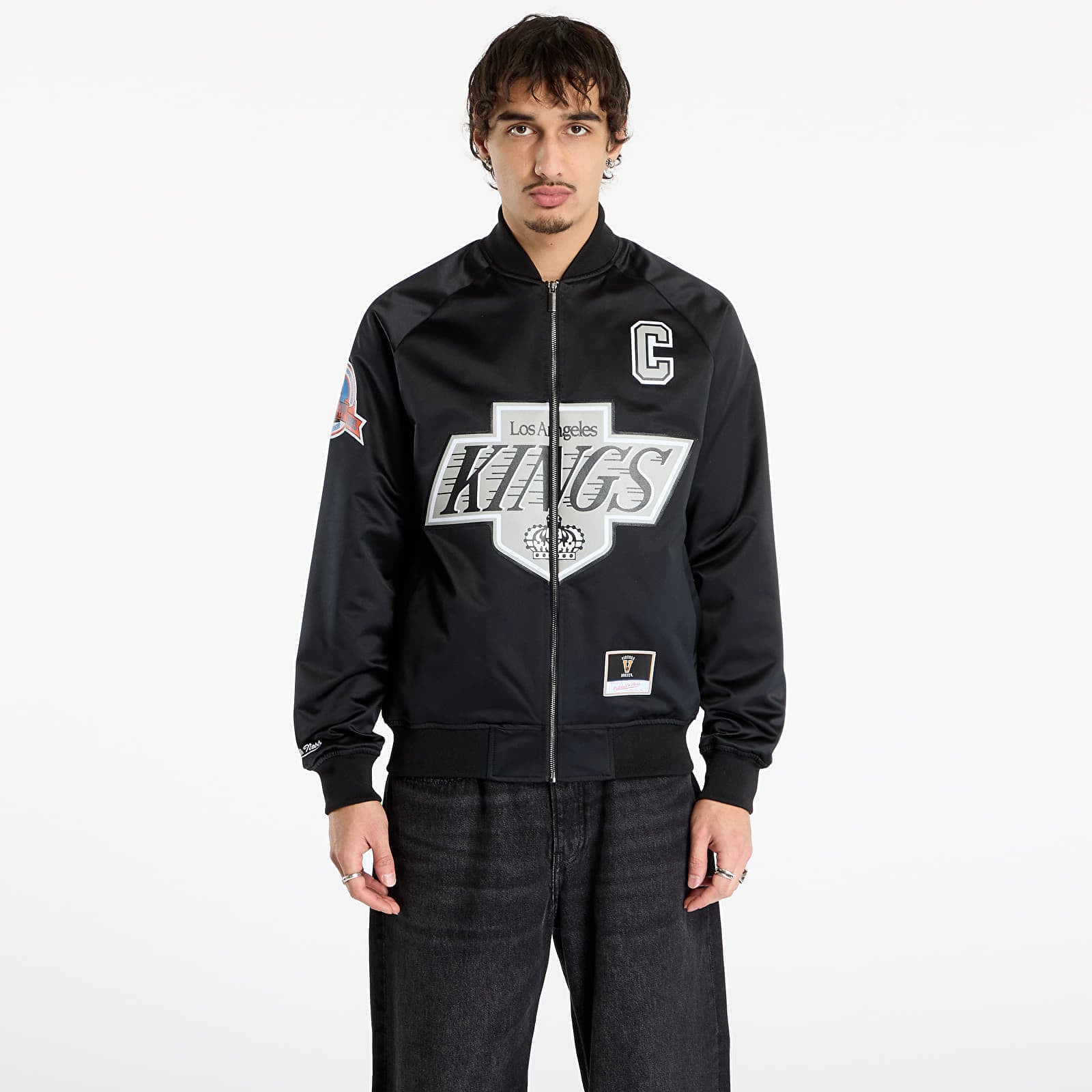 Jachetă Mitchell & Ness NHL Maxxed Out Satin Jacket Kings Wayne Gretzky Black XL