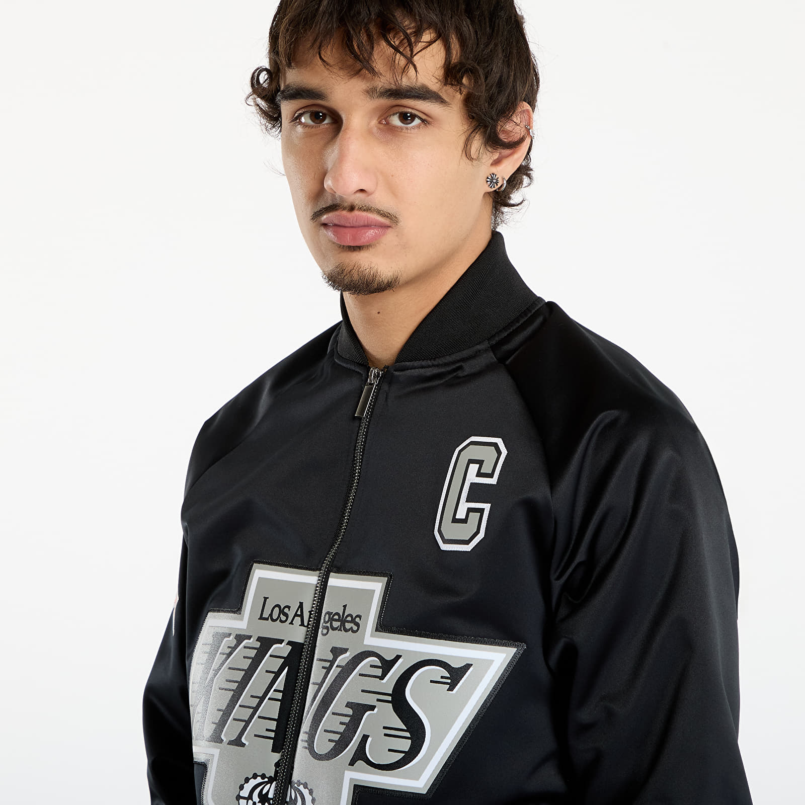 Jakne Mitchell & Ness NHL Maxxed Out Satin Jacket Kings Wayne Gretzky Black
