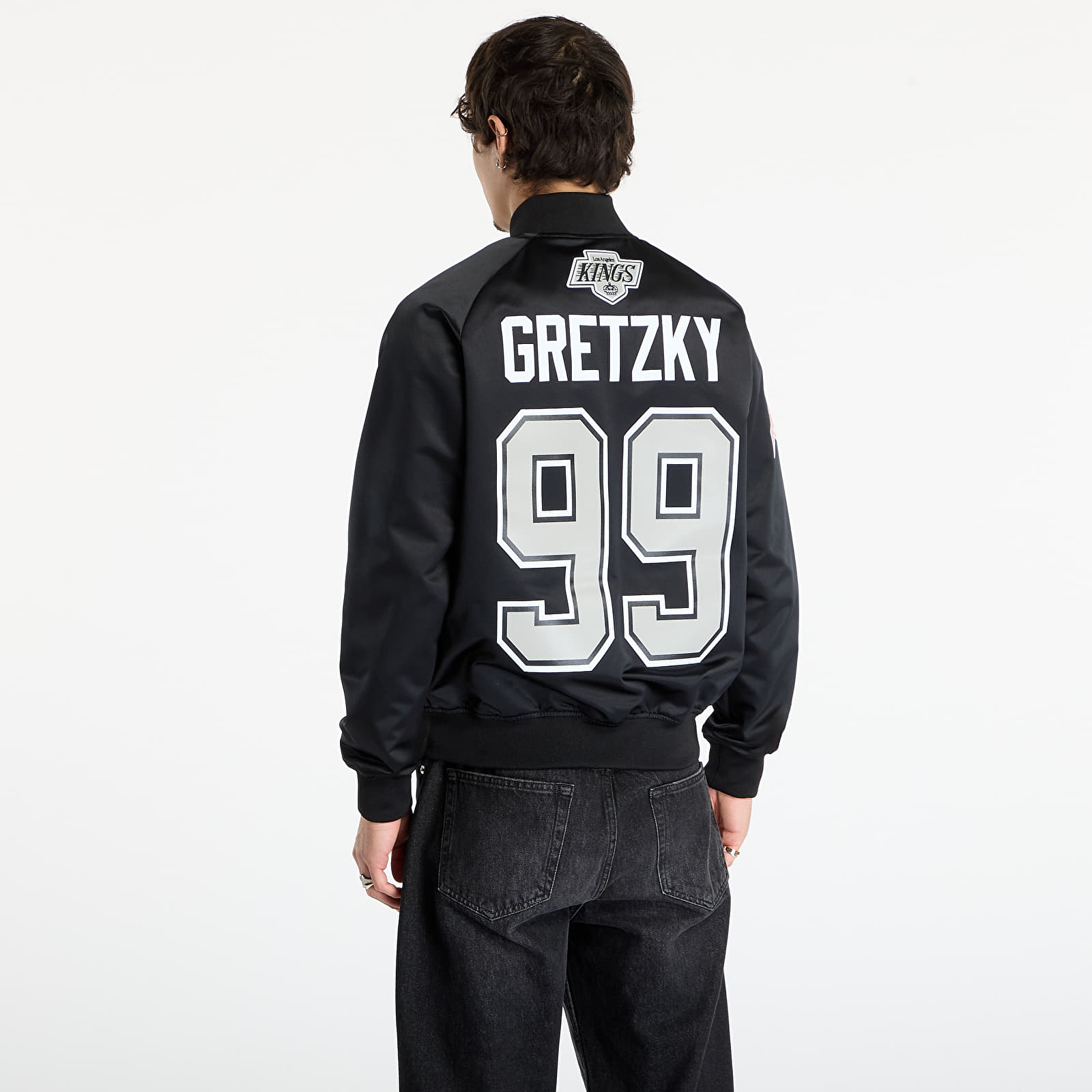Jakne Mitchell & Ness NHL Maxxed Out Satin Jacket Kings Wayne Gretzky Black