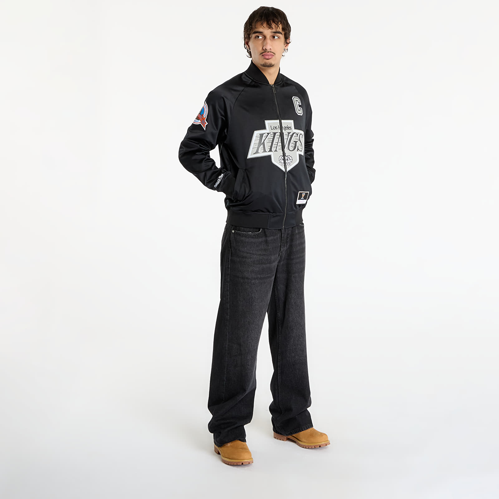 Jakne Mitchell & Ness NHL Maxxed Out Satin Jacket Kings Wayne Gretzky Black