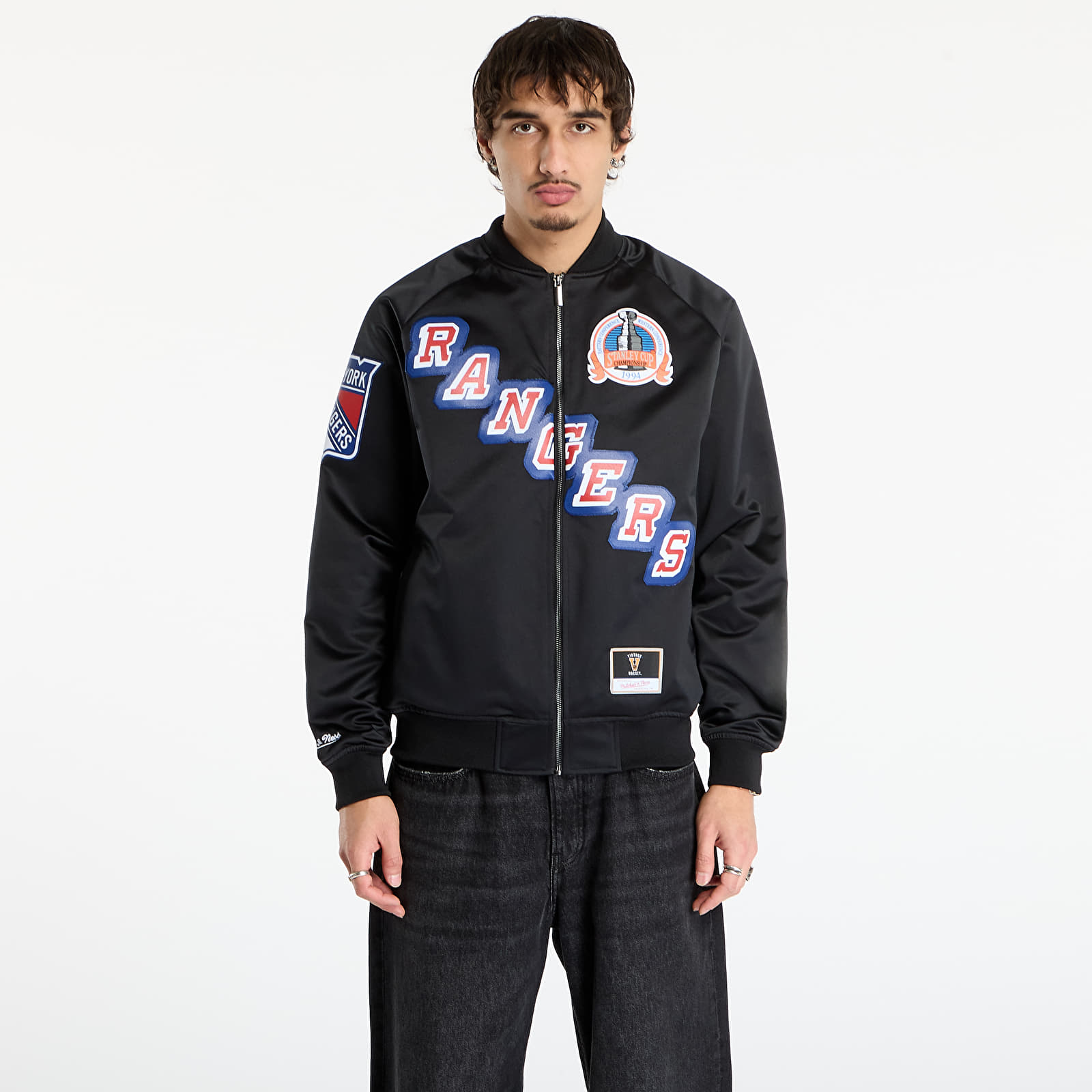 Jakne Mitchell & Ness NHL Maxxed Out Satin Jacket Rangers Mark Messier Black