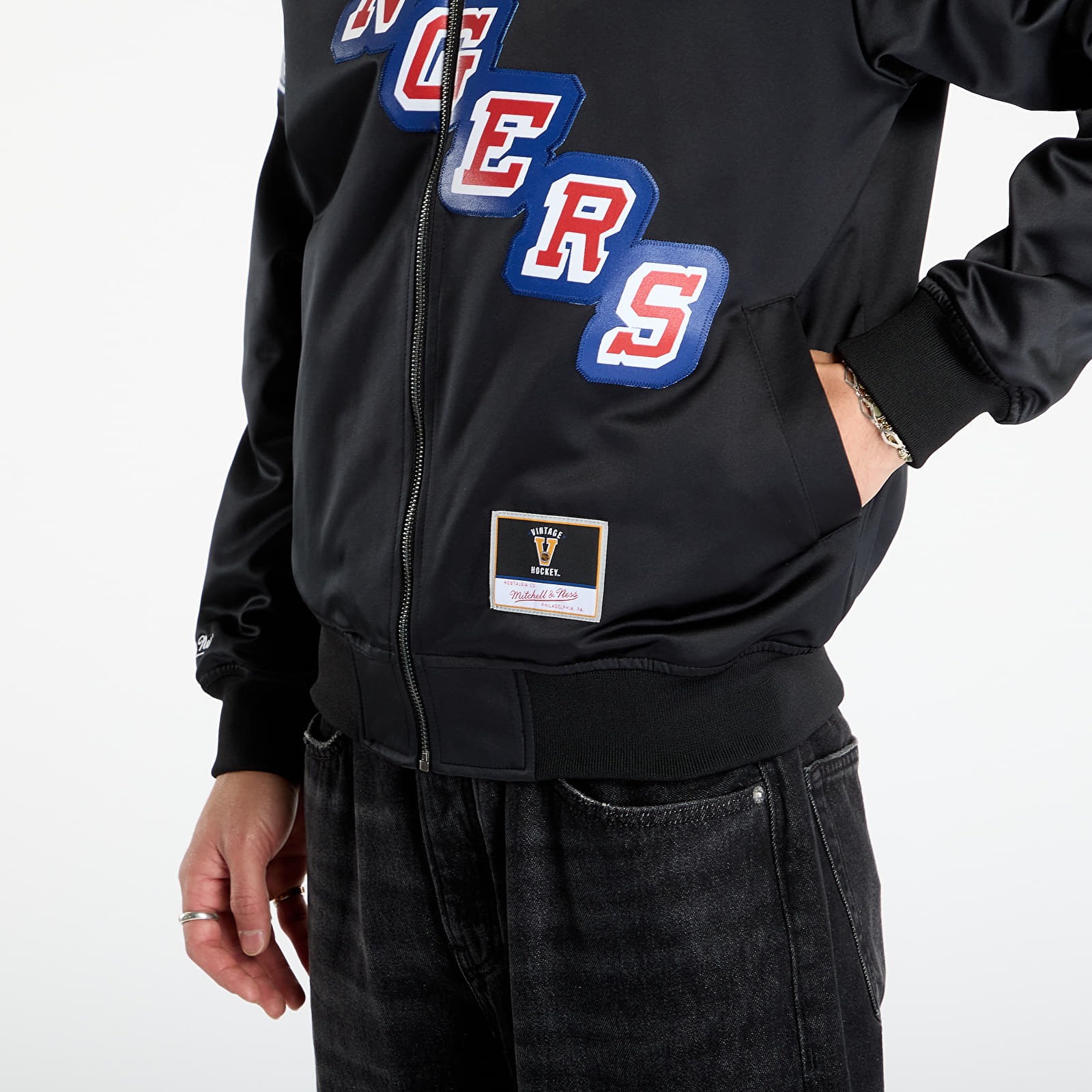 Jakne Mitchell & Ness NHL Maxxed Out Satin Jacket Rangers Mark Messier Black