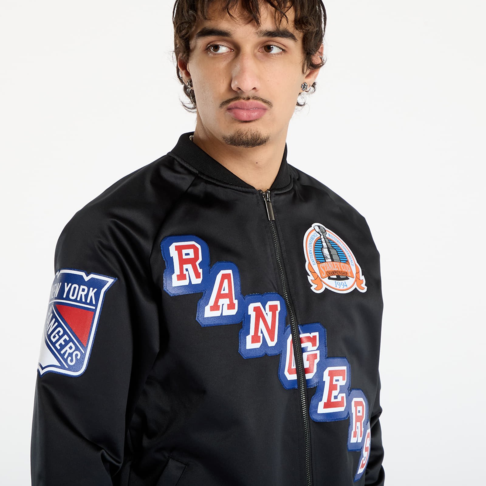 Jakne Mitchell & Ness NHL Maxxed Out Satin Jacket Rangers Mark Messier Black