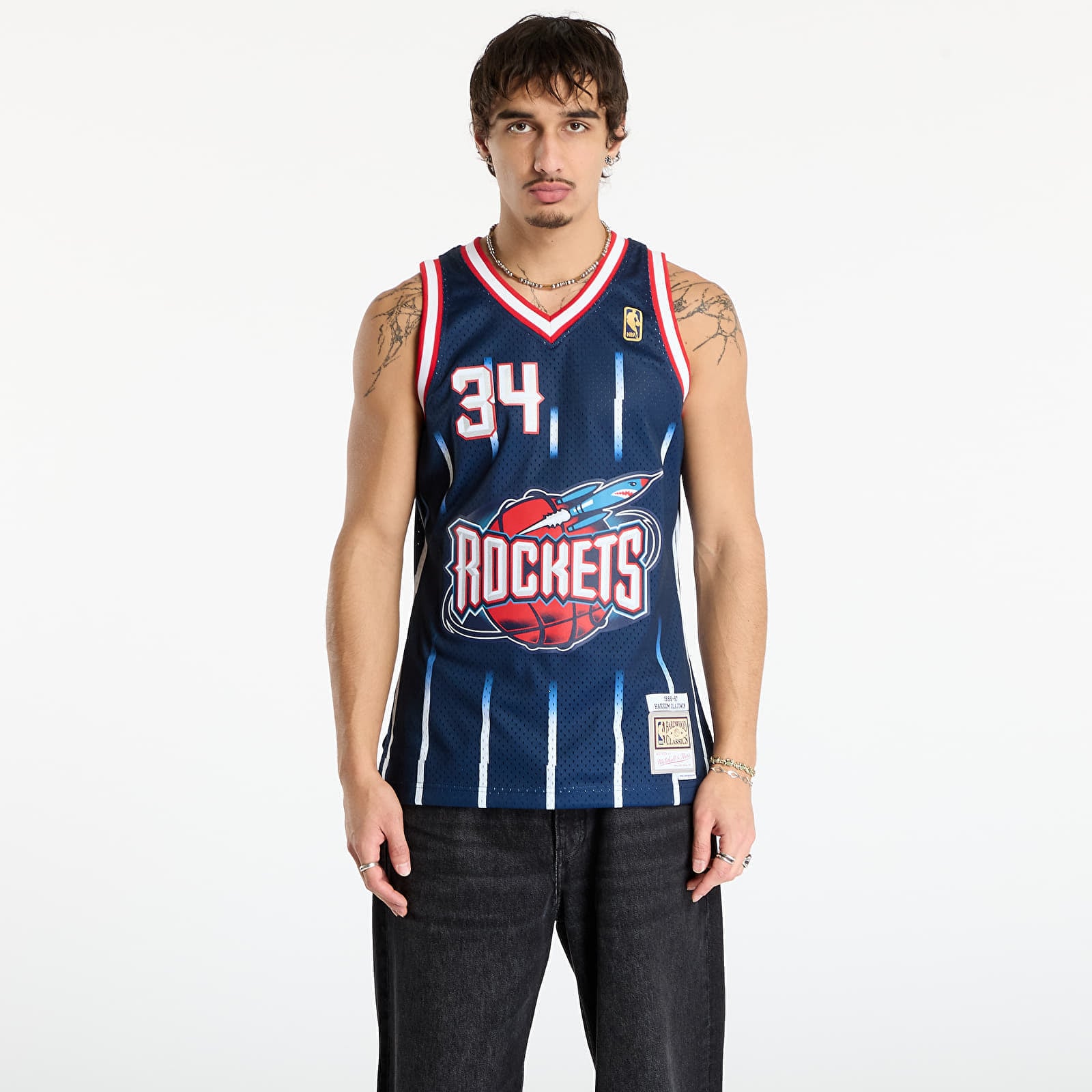 Mitchell & Ness NBA Swingman Road Jersey Rockets 1996 Hakeem Olajuwon Navy XL