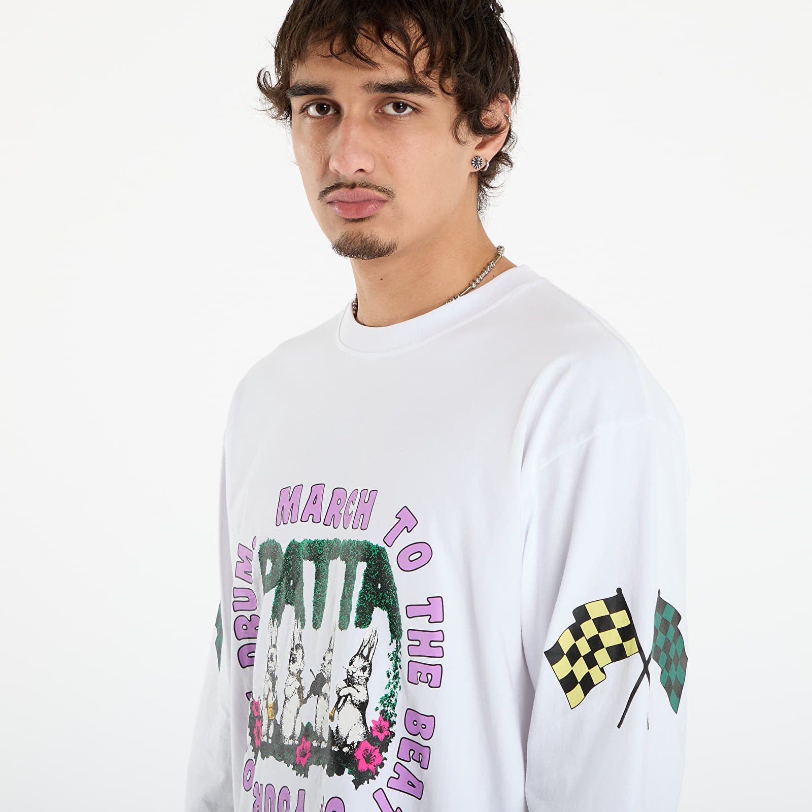 T-skjorter Patta Own Your Own Mind Long Sleeve T-Shirt UNISEX White