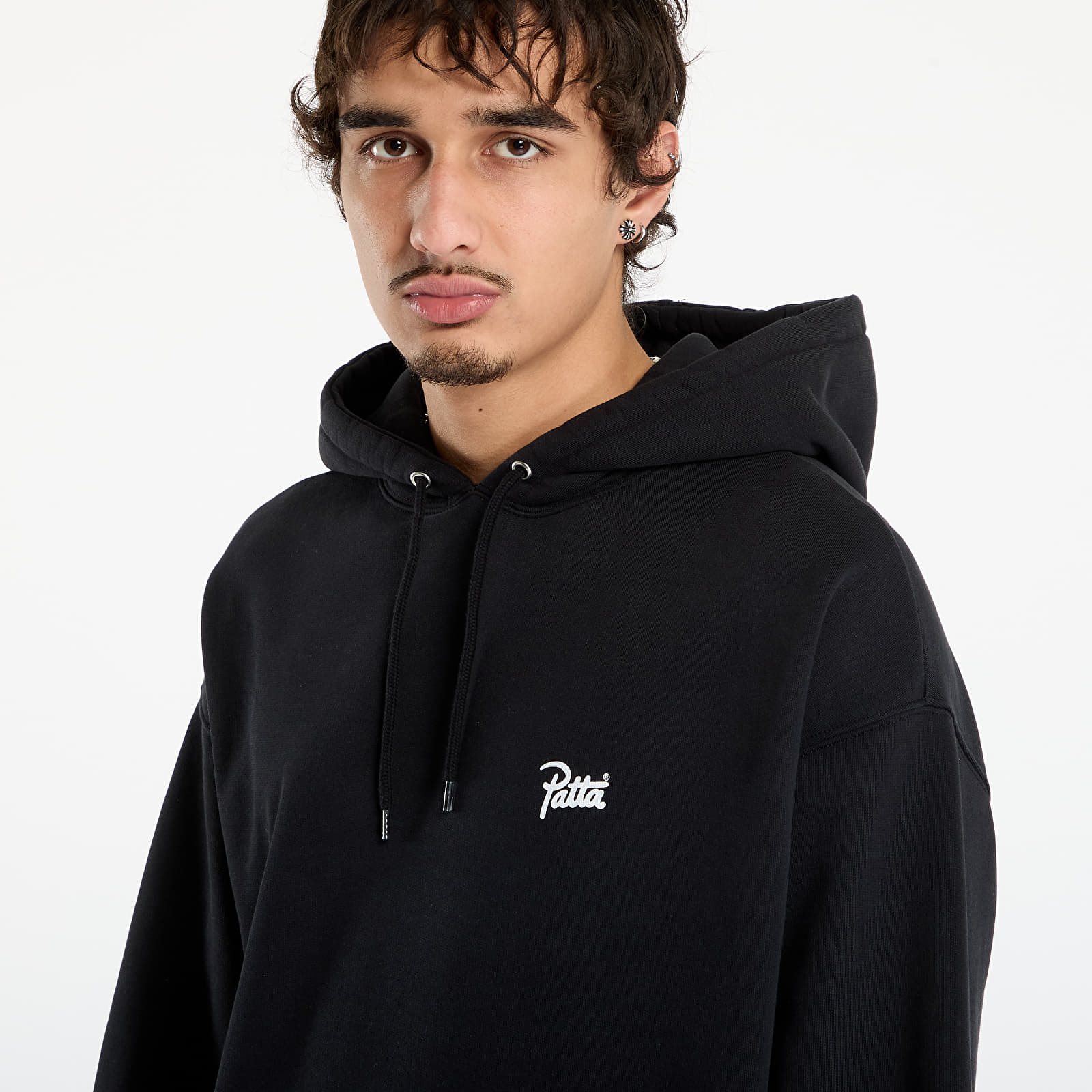 Hoodies and sweatshirts Patta Embroidered Fire Panther Hooded Sweater UNISEX Black