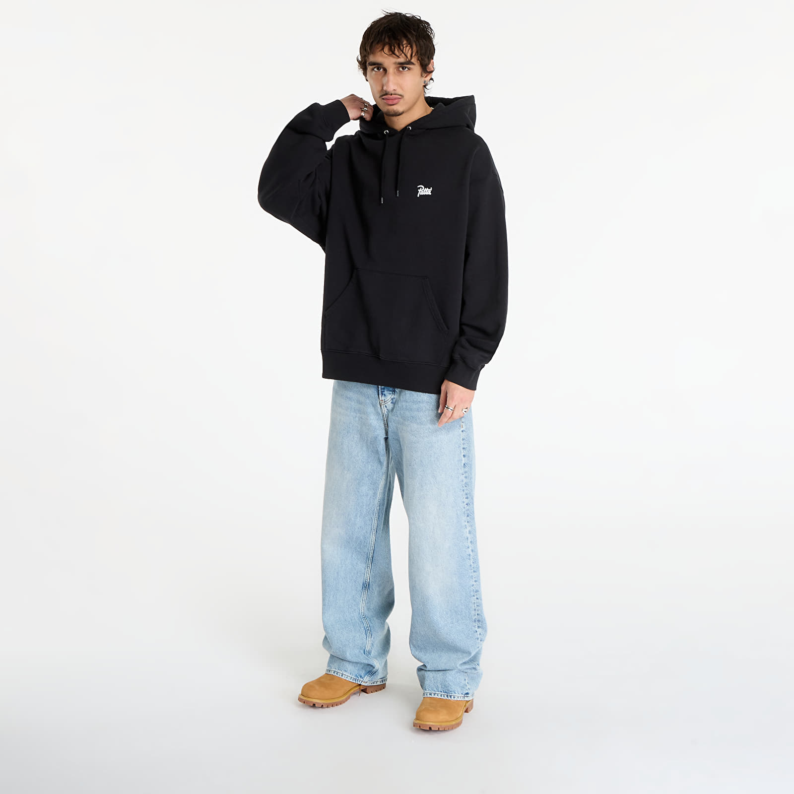 Hoodies and sweatshirts Patta Embroidered Fire Panther Hooded Sweater UNISEX Black
