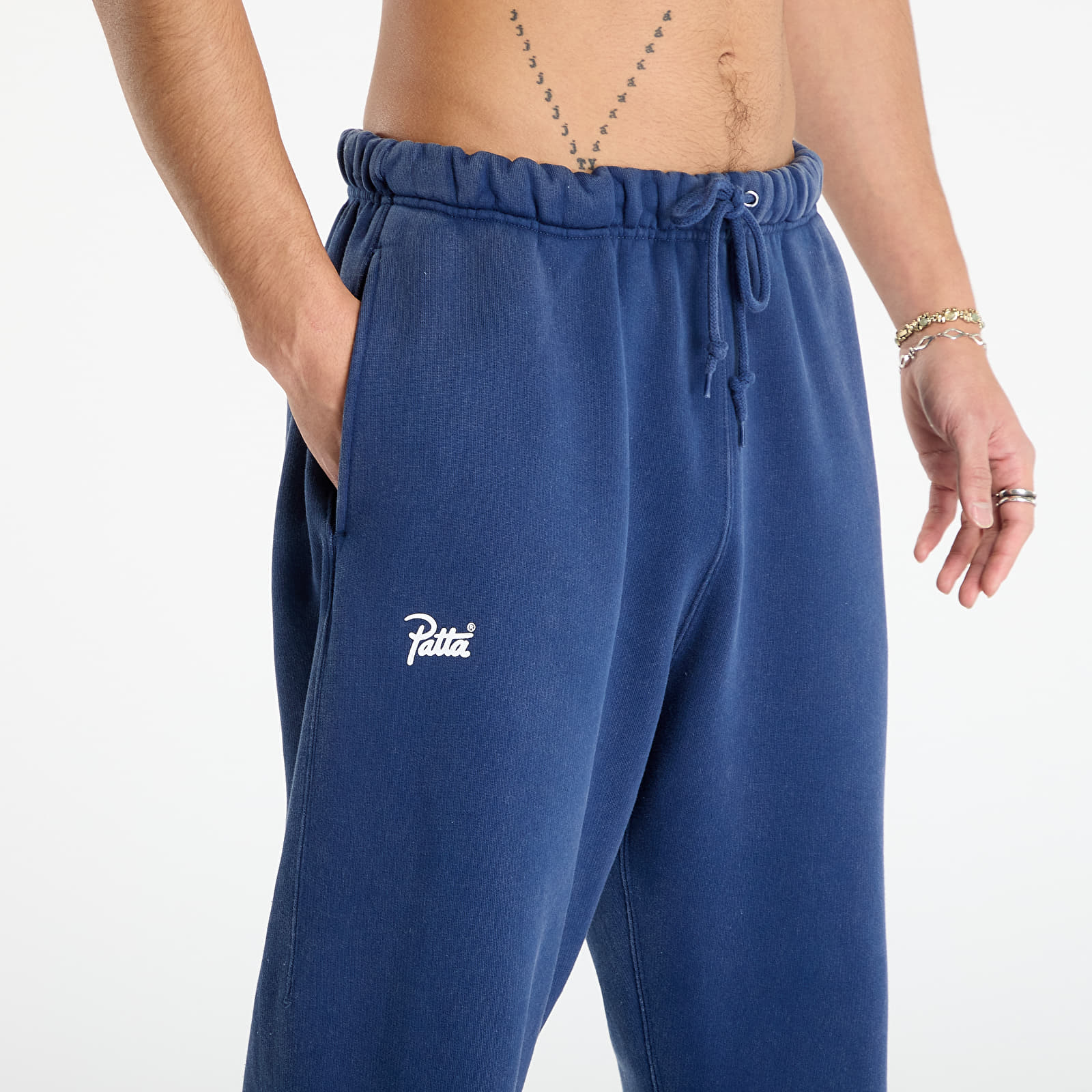 Chandal Patta Classic Acid Washed Straight Leg Jogging Pants Estate Blue