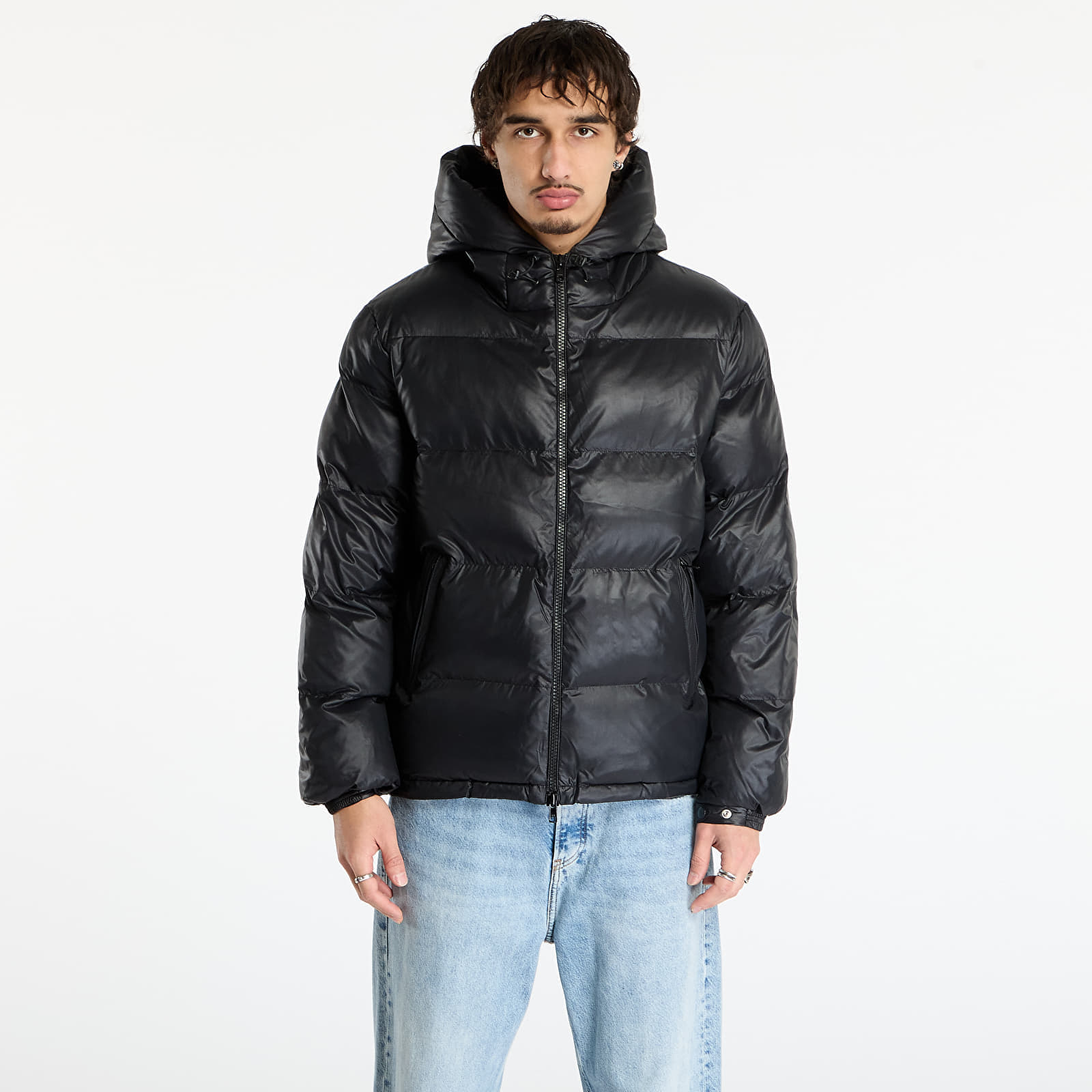 Jachetă Patta Quilted Script Logo Puffer Jacket UNISEX Black M
