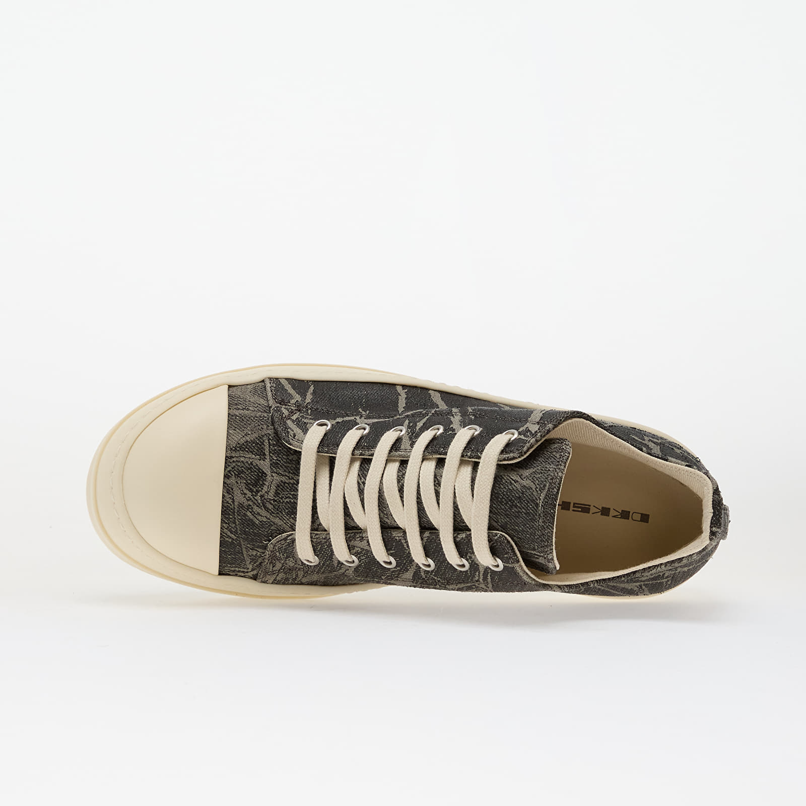Men's shoes Rick Owens Denim Shoes - Low Sneaks Black Washed Foil/ Milk/ Milk