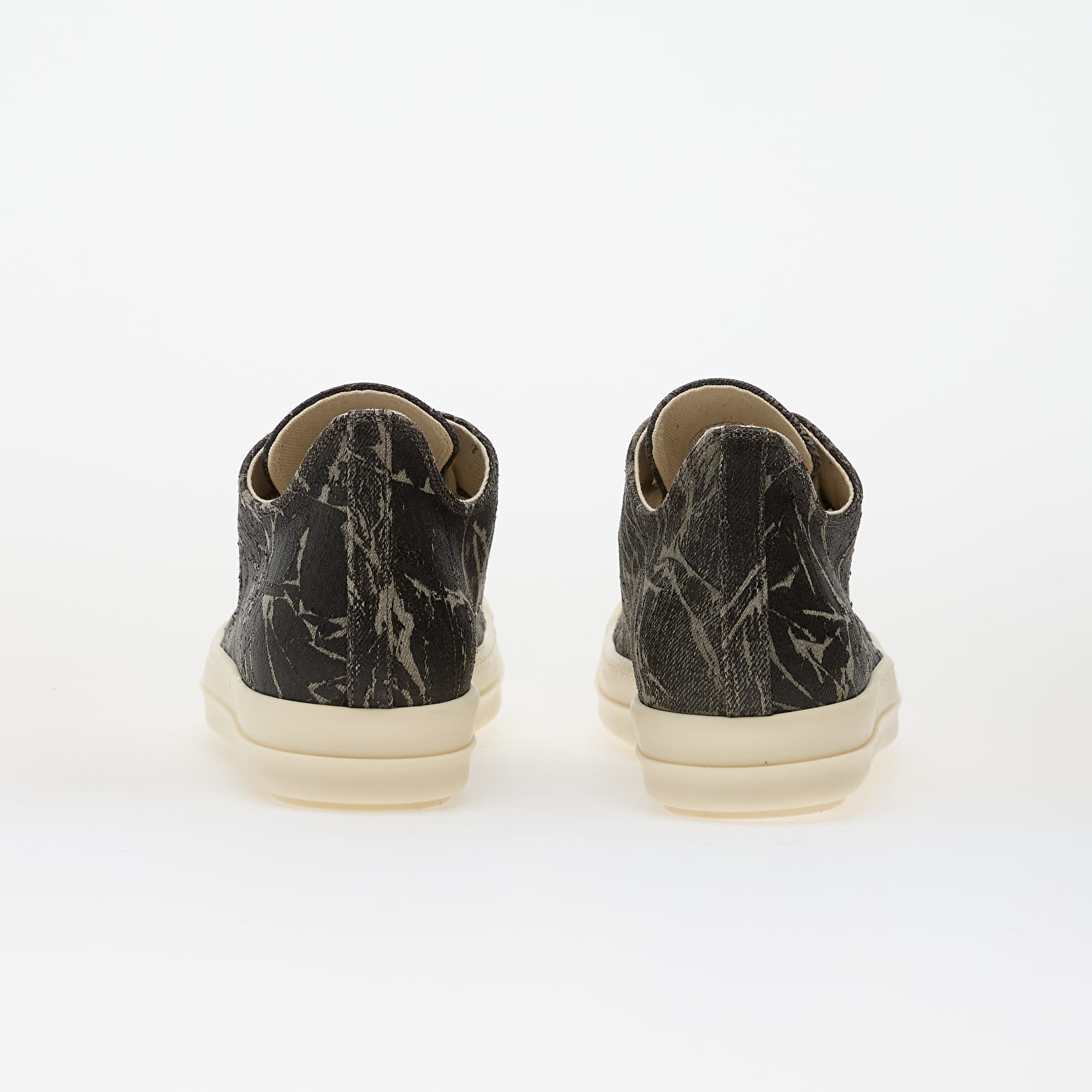 Men's shoes Rick Owens Denim Shoes - Low Sneaks Black Washed Foil/ Milk/ Milk