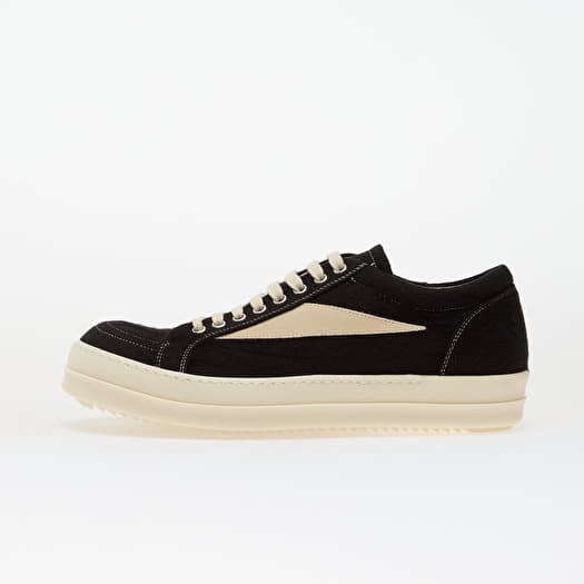 Rick Owens Woven Shoes - Vintage Sneaks Black/ Milk/ Milk