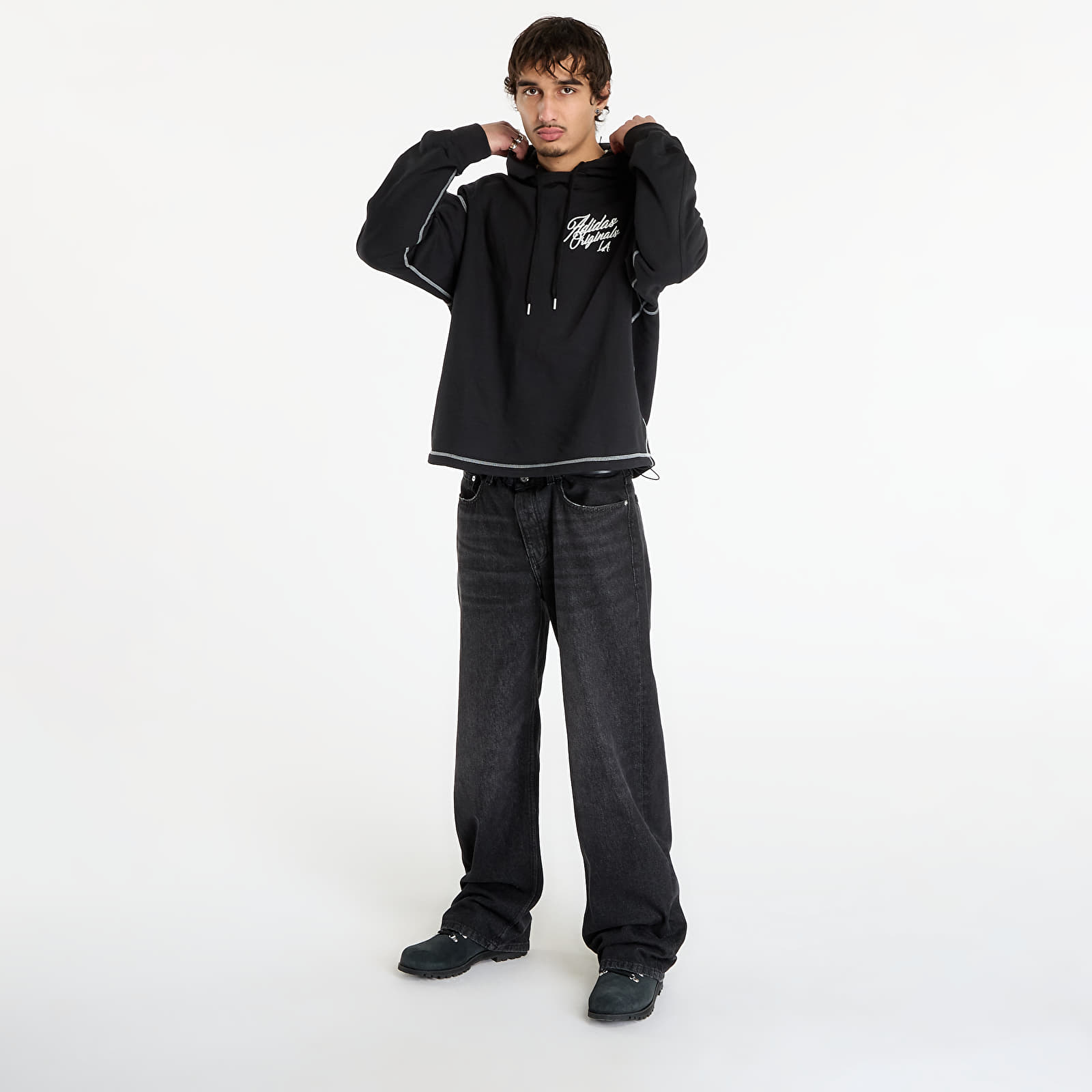 Sweatjacken und Sweatshirts adidas x LA Originals Santa Monica Hoodie Black