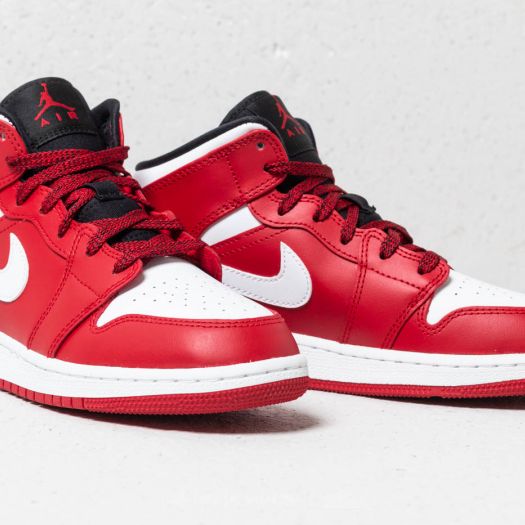 Air jordan 1 mid (bg) gym red/white-black top