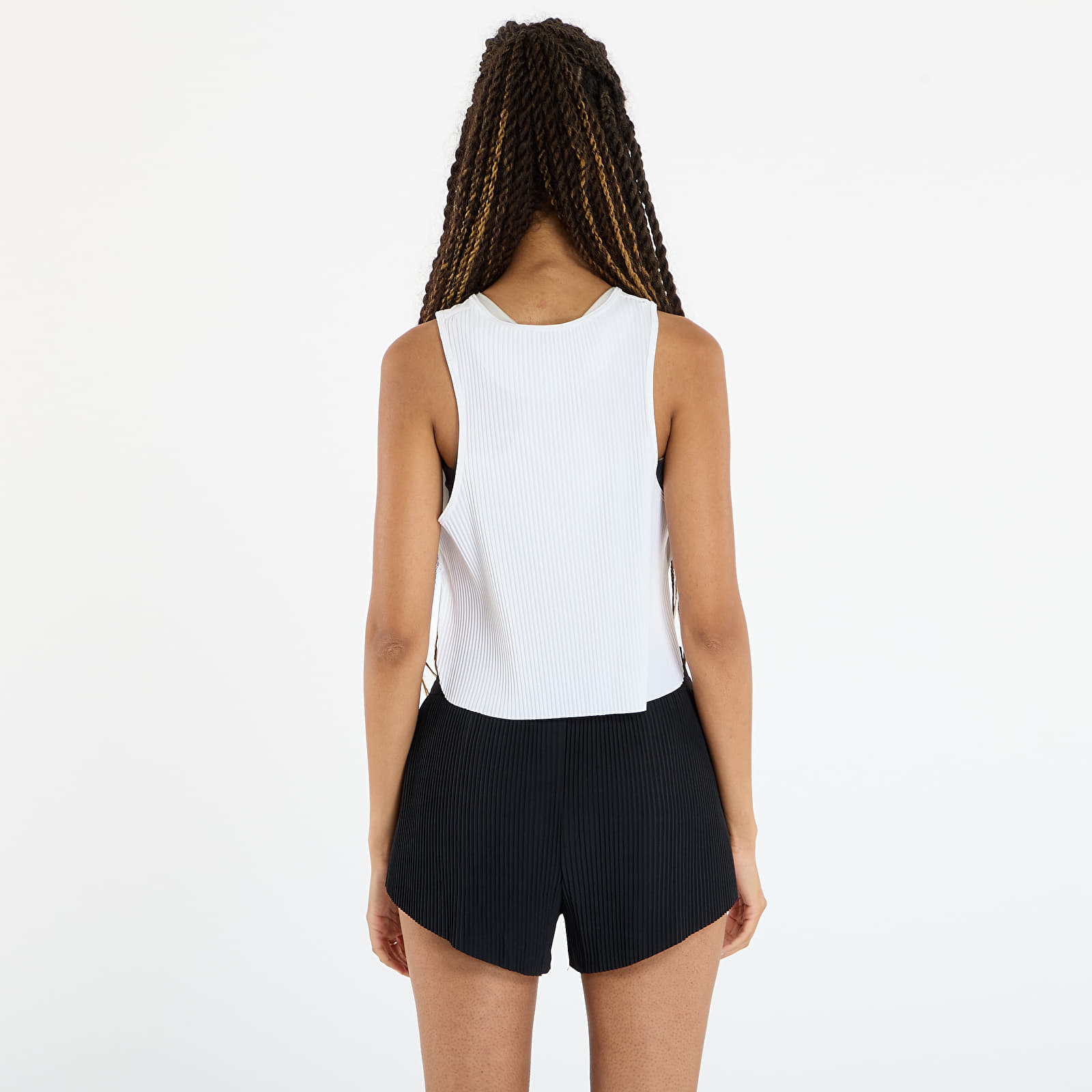 Camisolas interiores femininas Nike AeroSwift Women's Dri-FIT ADV Cropped Running Tank Top White/ Black