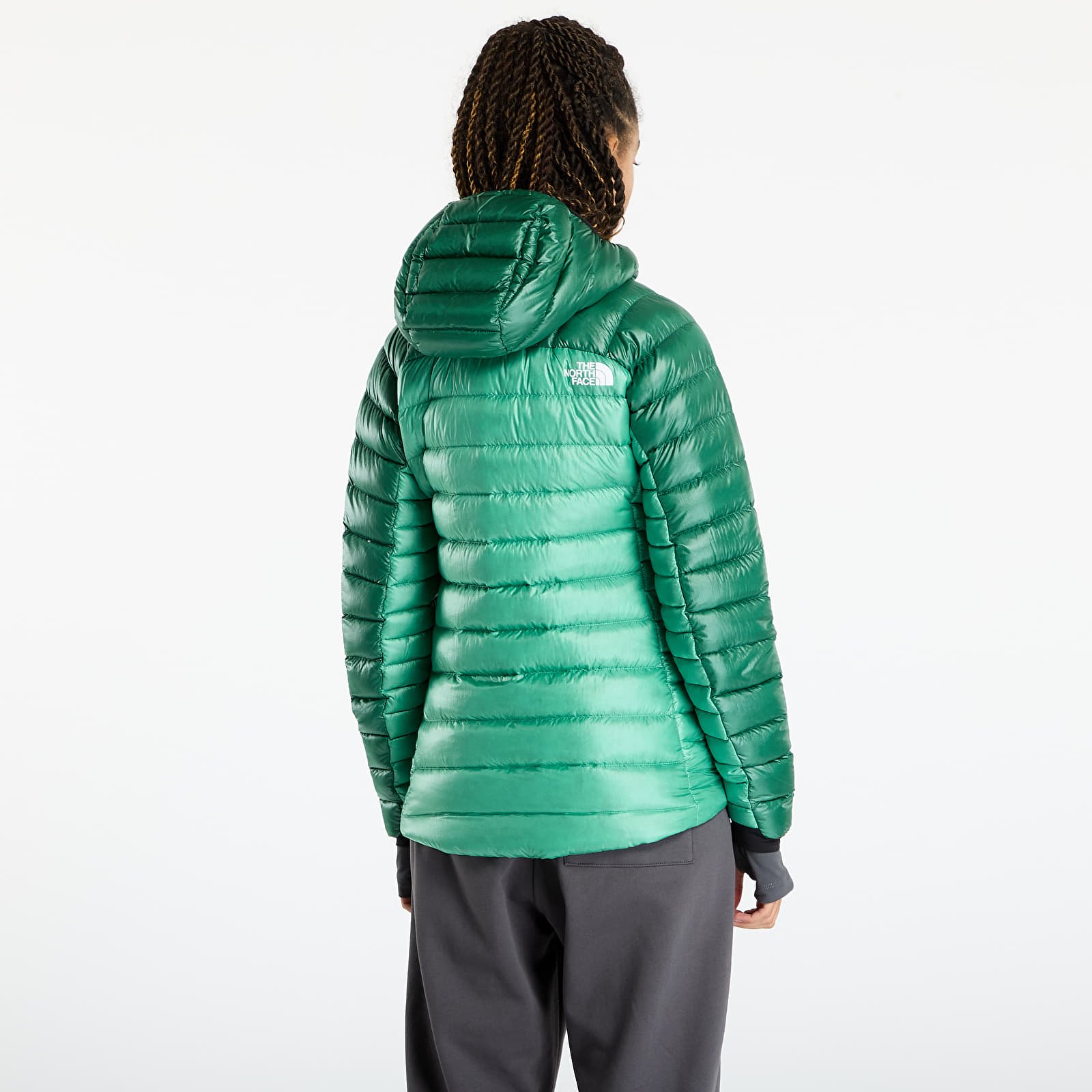 Jackets The North Face Summit Breithorn Hooded Down Jacket Nebula Green/ Evergreen
