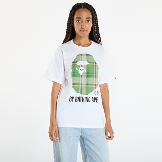 A BATHING APE Bape Check By Bathing Ape Tee UNISEX White/ Gr