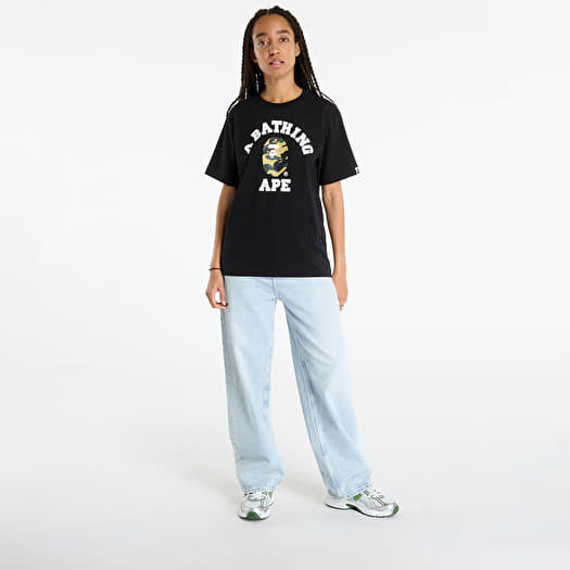 A BATHING APE 1St Camo College Tee UNISEX Black/ Ye | Footshop