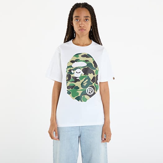 A BATHING APE Abc Camo Big Ape Head Tee UNISEX White/ Gr