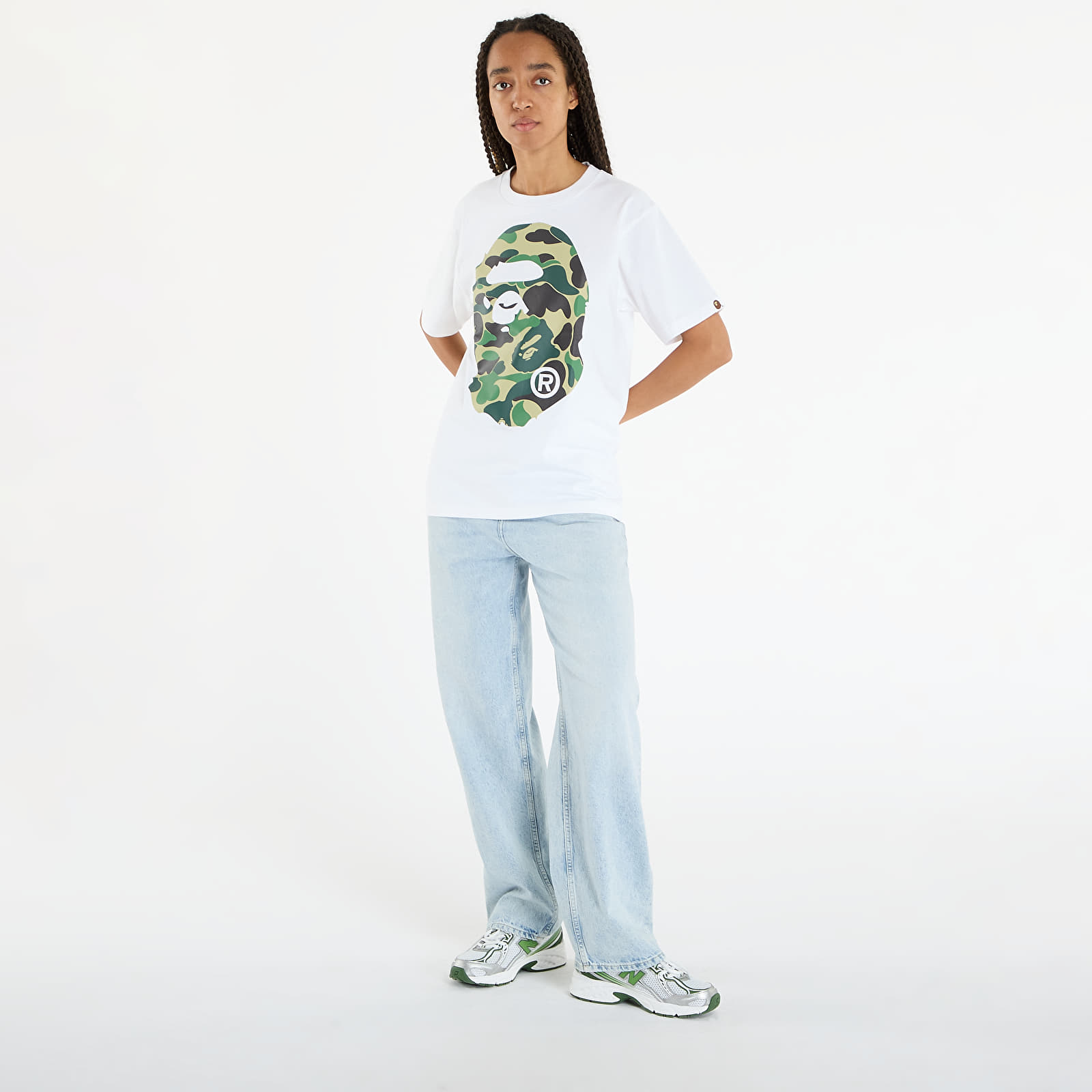 Pánská trička A BATHING APE Abc Camo Big Ape Head Tee UNISEX White/ Gr
