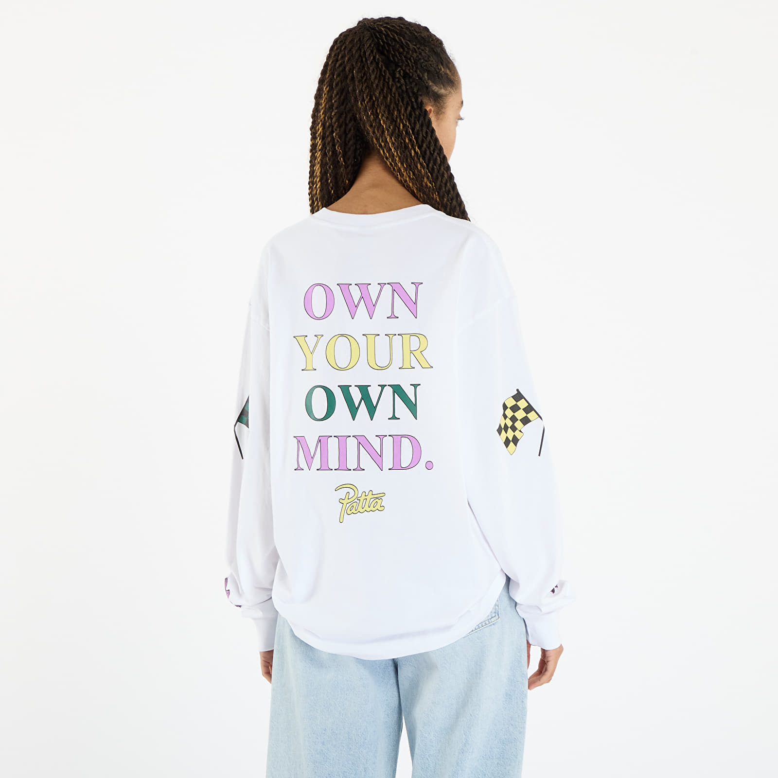 T-skjorter Patta Own Your Own Mind Long Sleeve T-Shirt UNISEX White