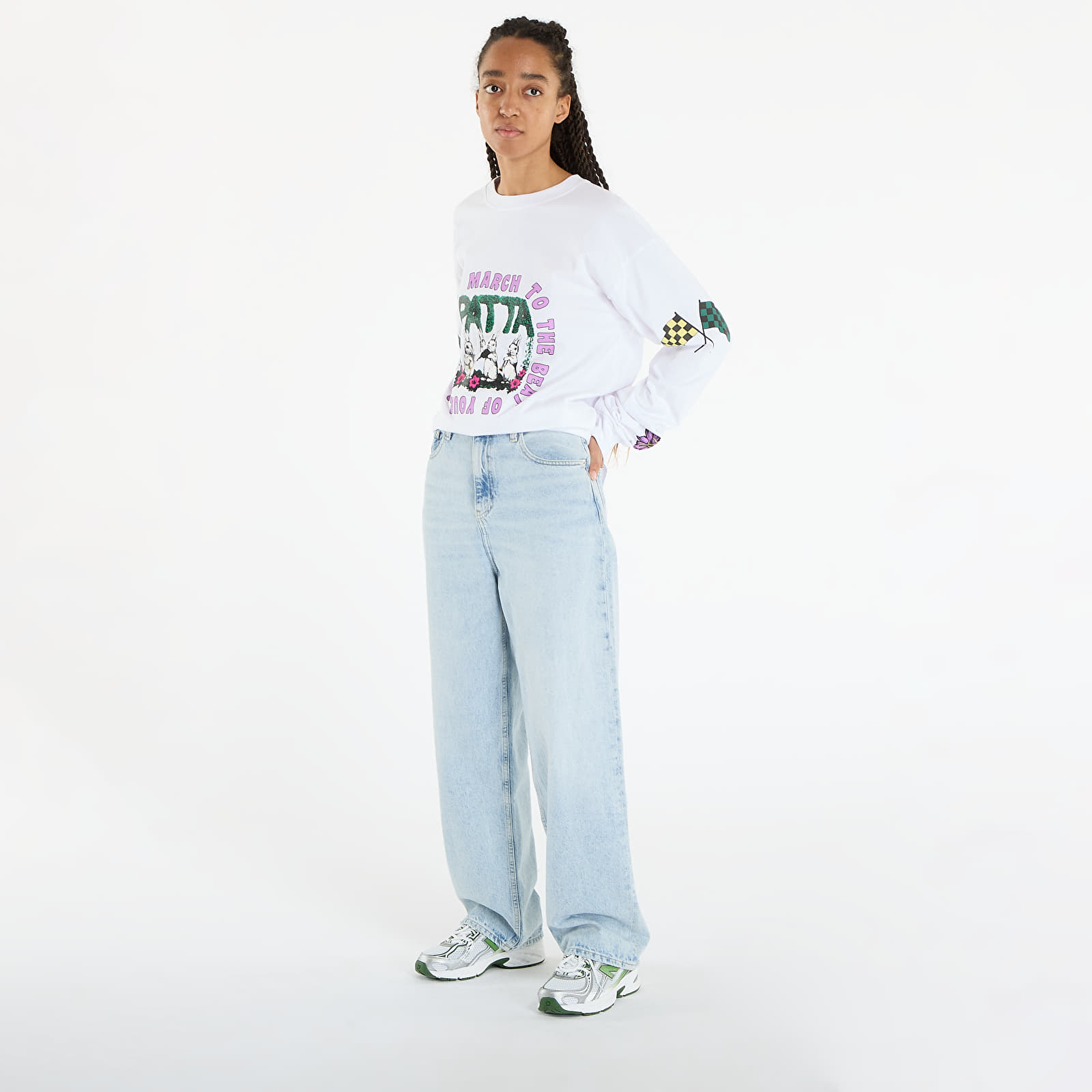 T-skjorter Patta Own Your Own Mind Long Sleeve T-Shirt UNISEX White