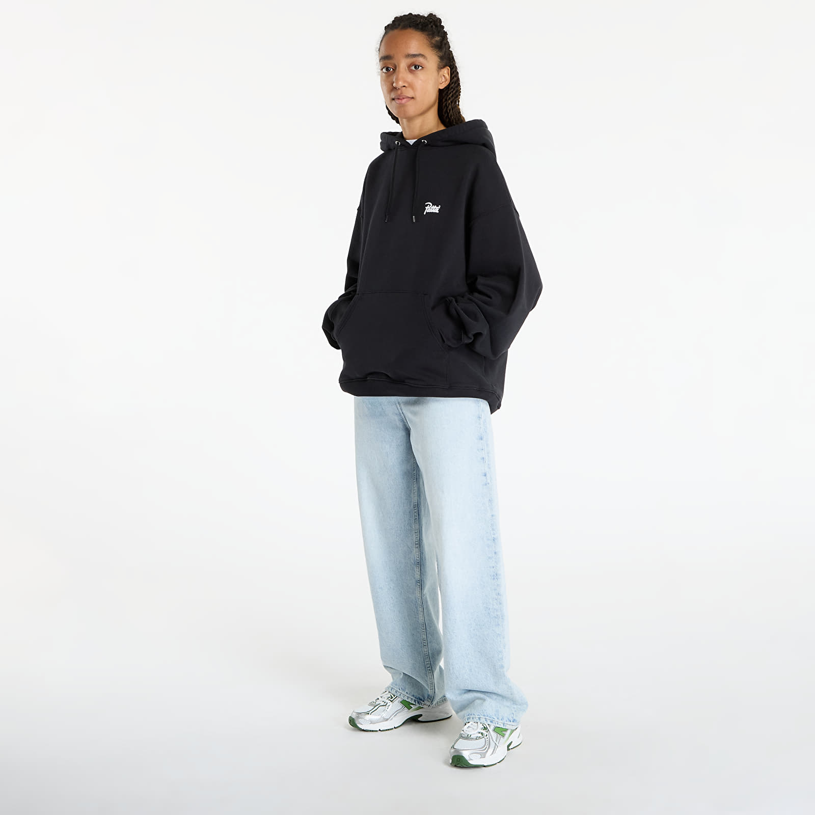 Hoodies and sweatshirts Patta Embroidered Fire Panther Hooded Sweater UNISEX Black