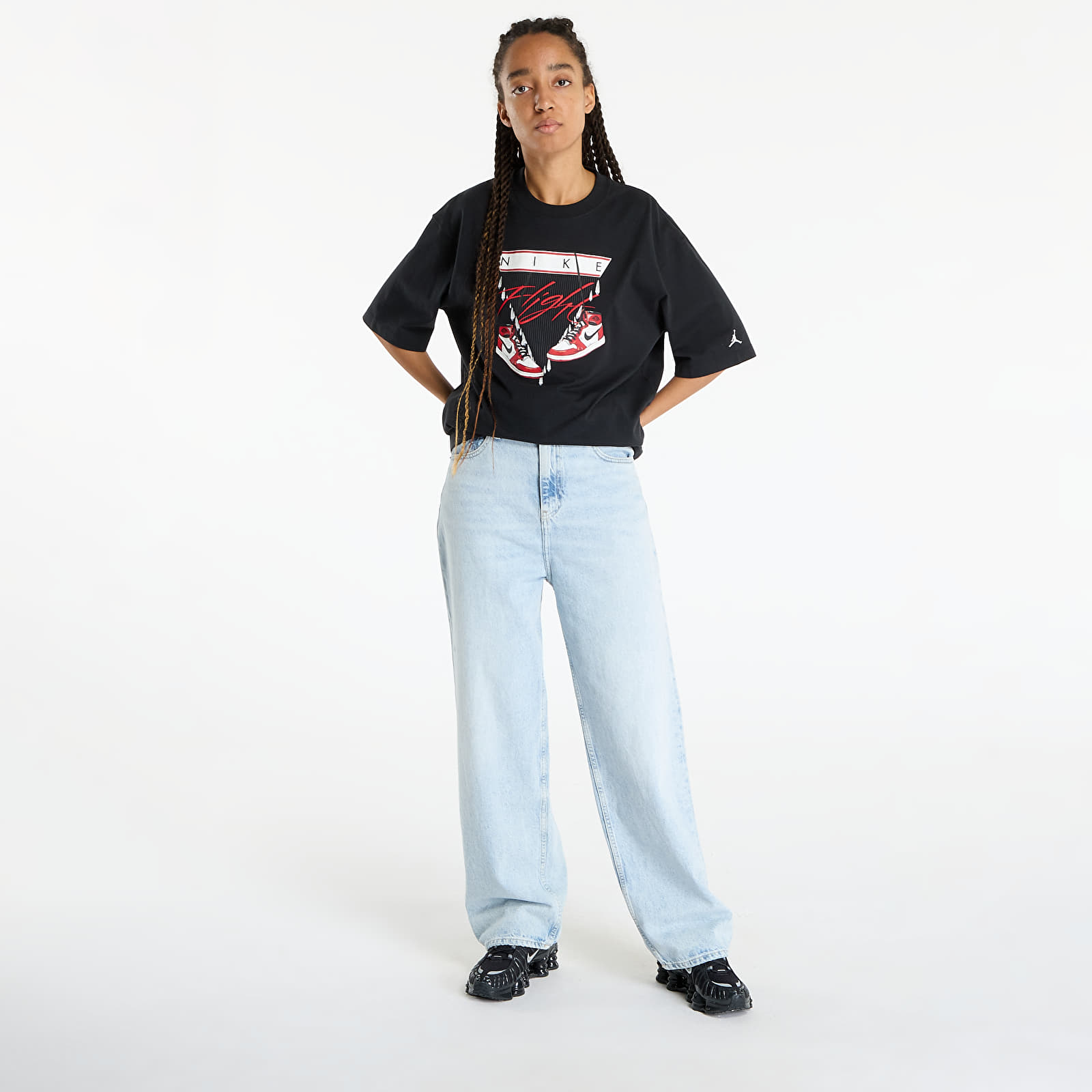 T-shirts Jordan Flight Women's Oversized T-Shirt Black/ Varsity Red