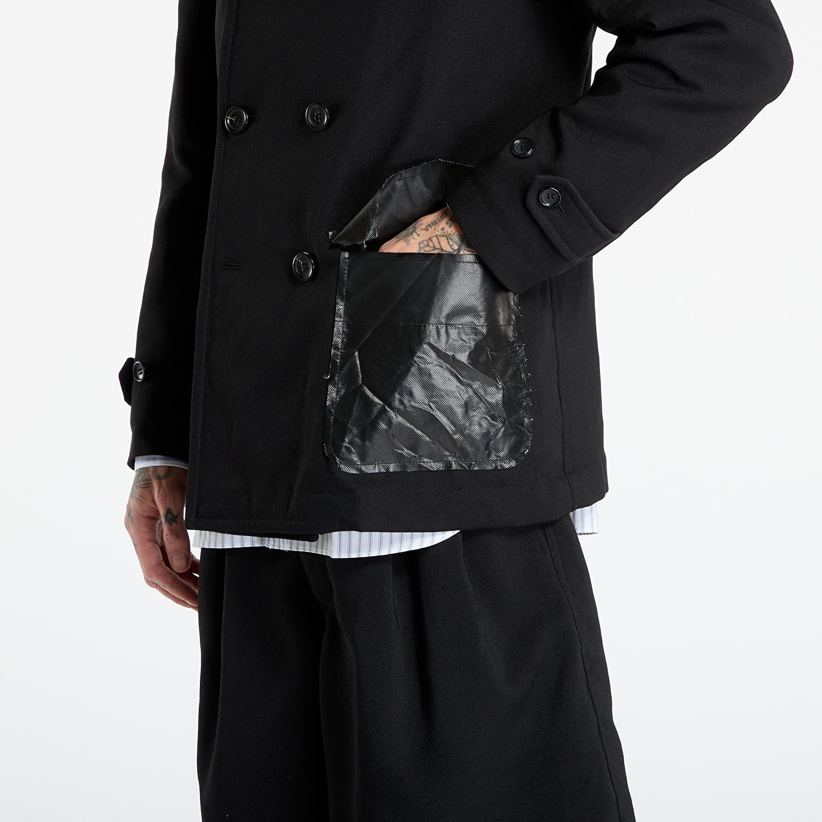 Kurtki Comme des Garçons SHIRT Double Breasted Coat Black