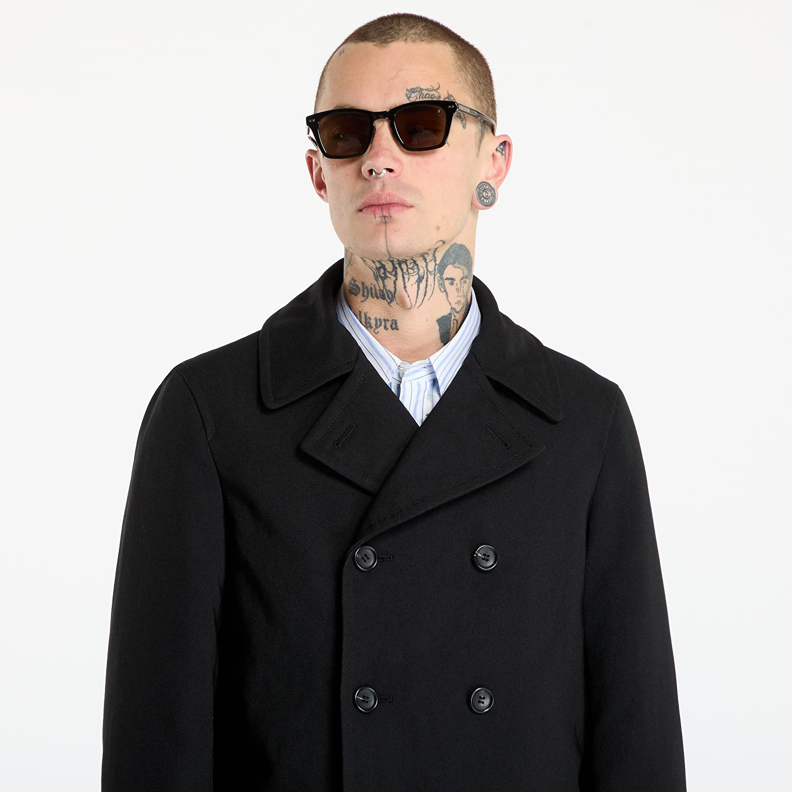Kurtki Comme des Garçons SHIRT Double Breasted Coat Black