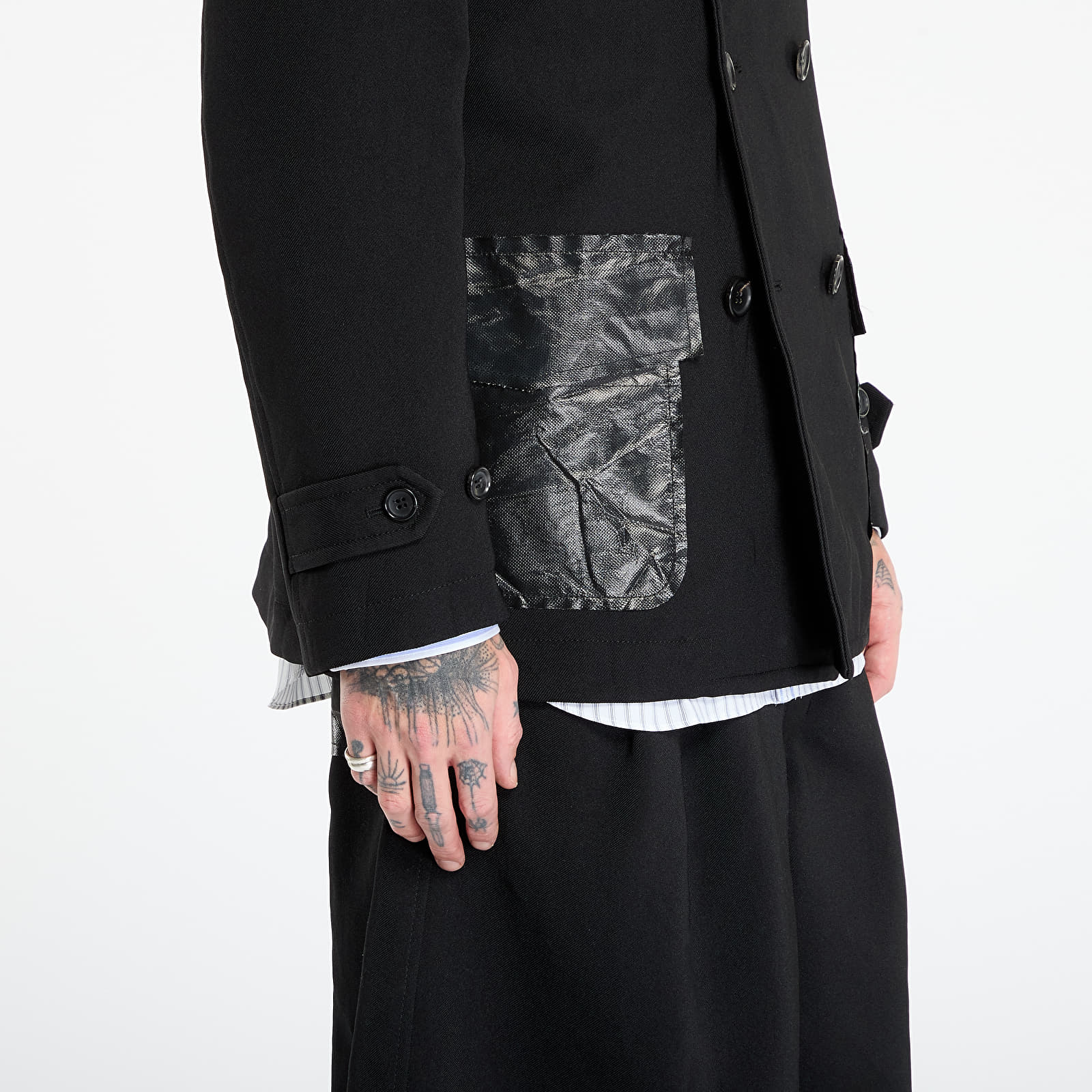 Kurtki Comme des Garçons SHIRT Double Breasted Coat Black