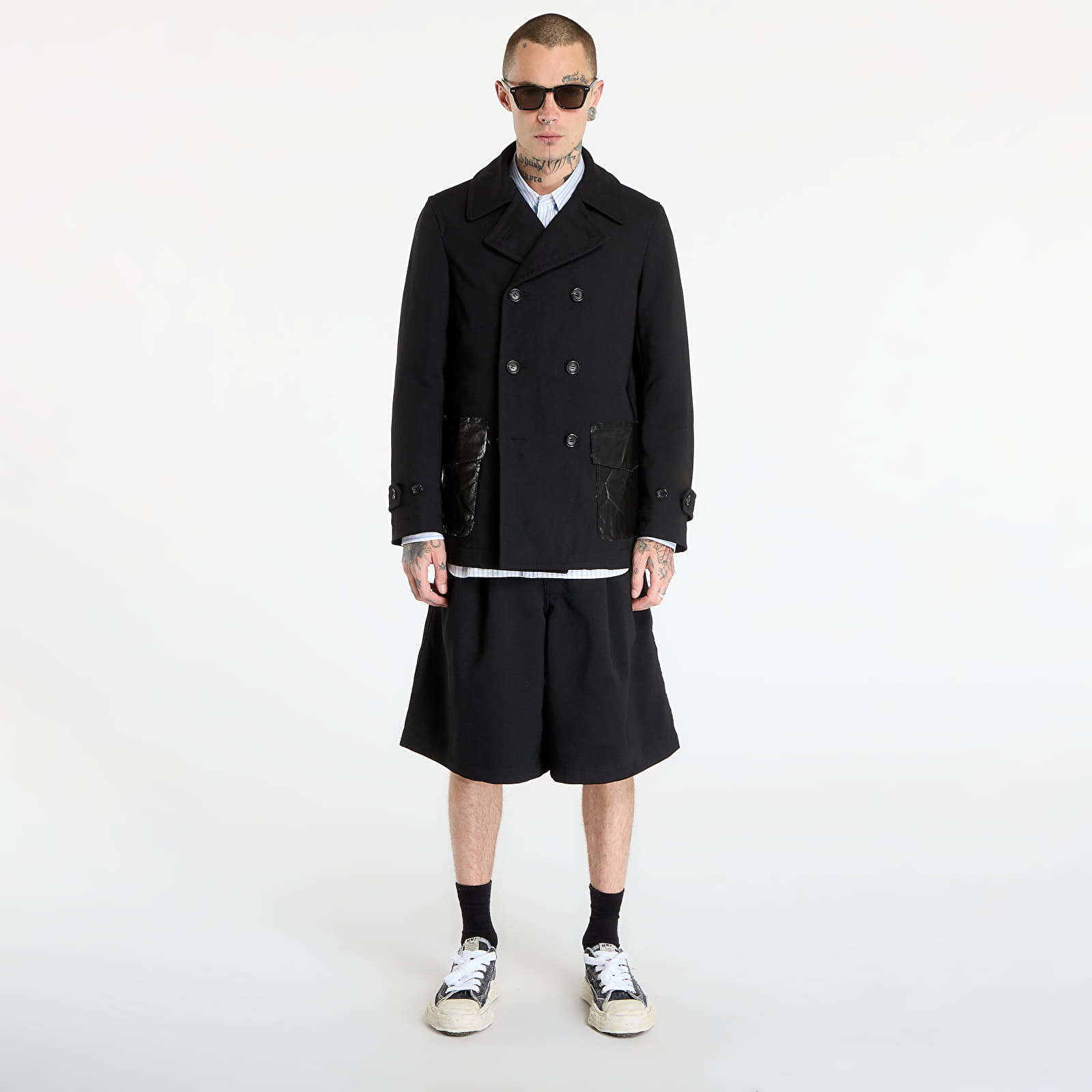 Kurtki Comme des Garçons SHIRT Double Breasted Coat Black