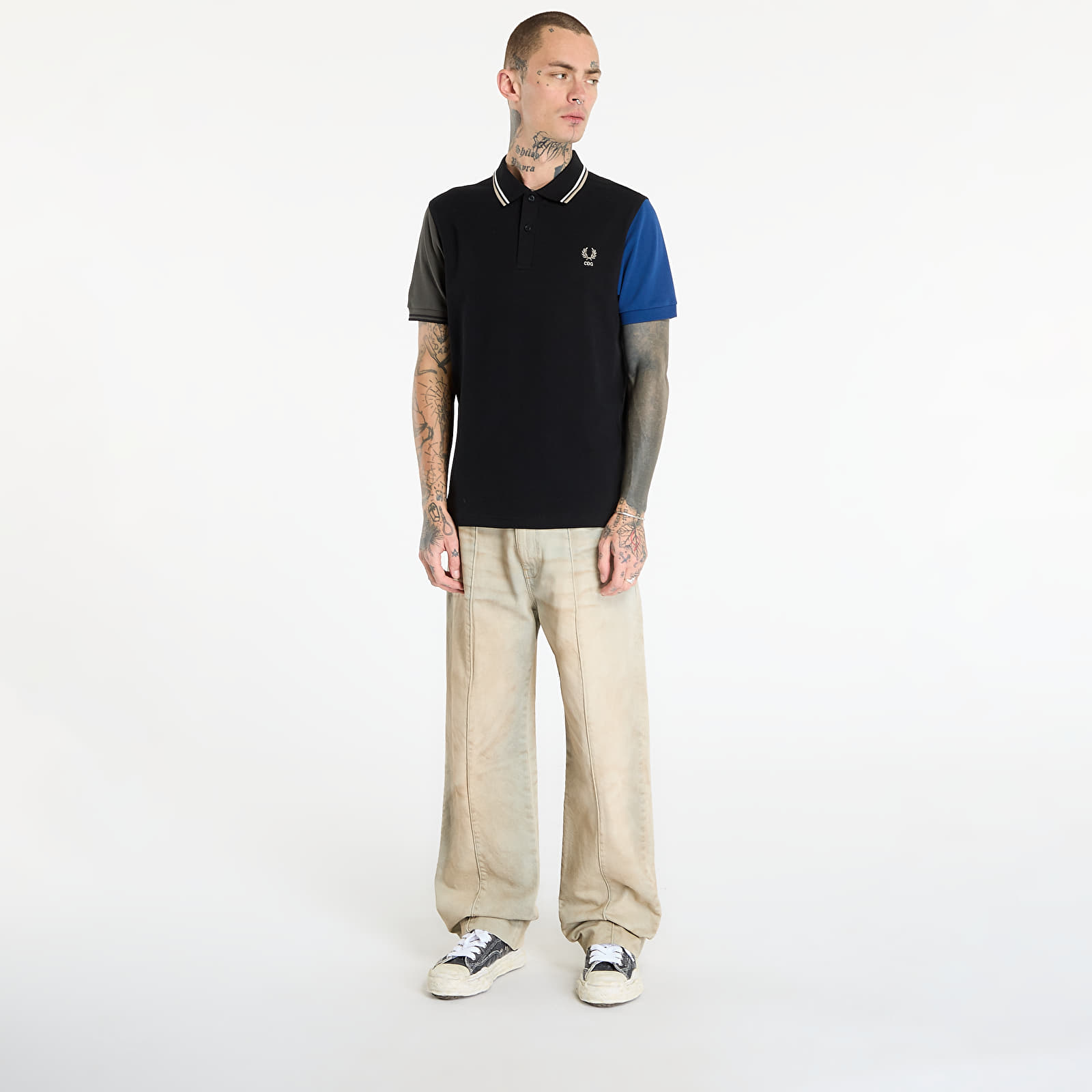 T-shirty męskie Comme des Garçons SHIRT x Fred Perry Polo Knit Black