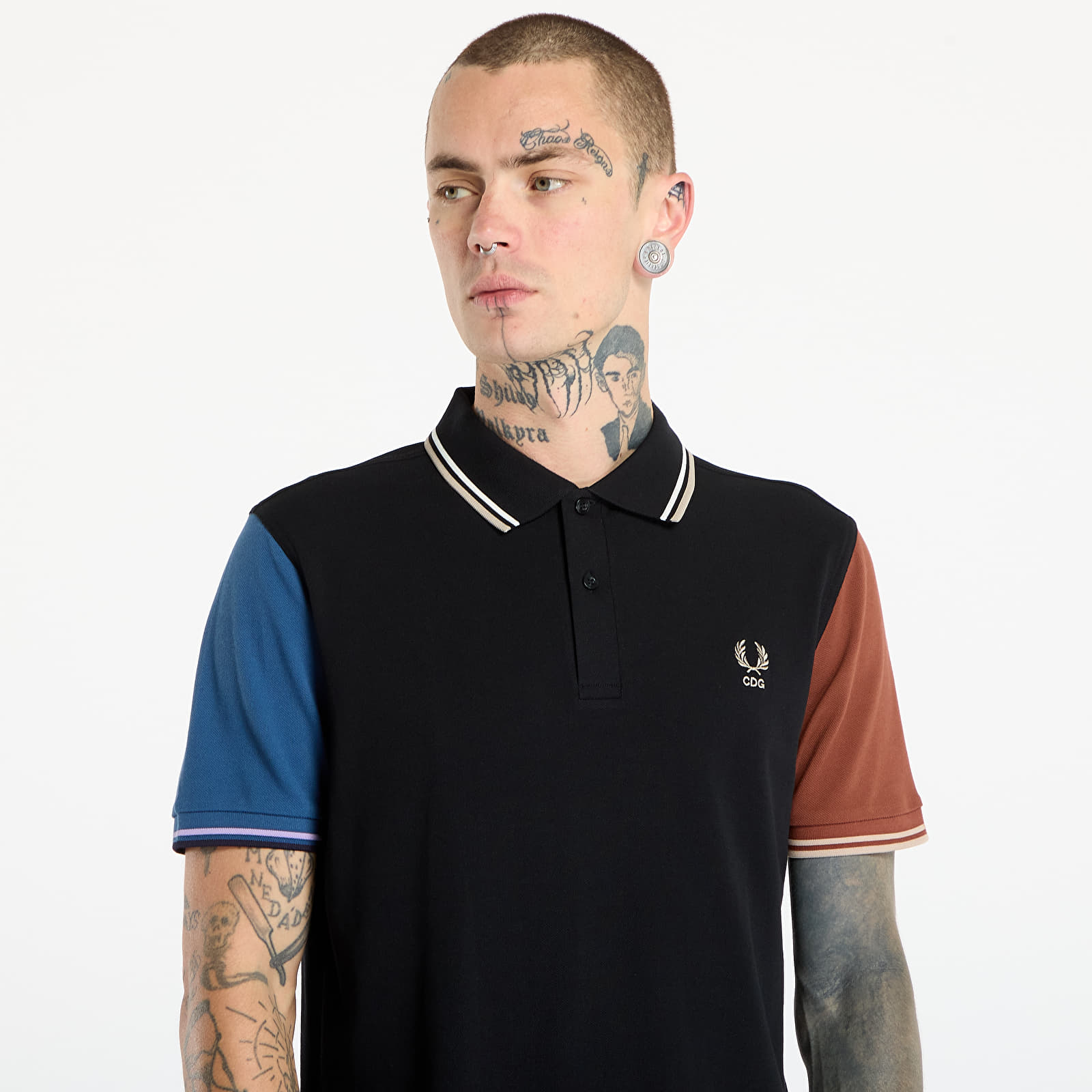 Vīriešu T-krekli Comme des Garçons SHIRT x Fred Perry Polo Knit Black