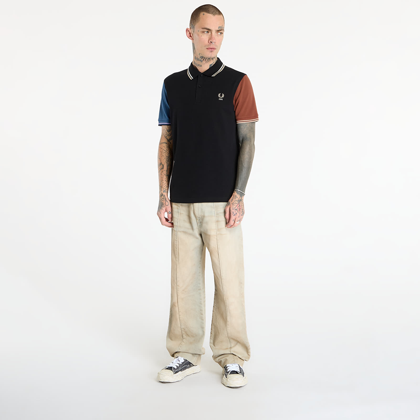 Vīriešu T-krekli Comme des Garçons SHIRT x Fred Perry Polo Knit Black