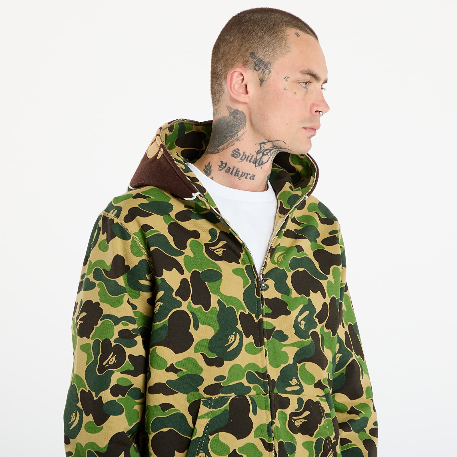 Mikinas ar kapuci un sporta krekli A BATHING APE Abc Camo 2Nd Ape Full Zip Hoodie UNISEX Green