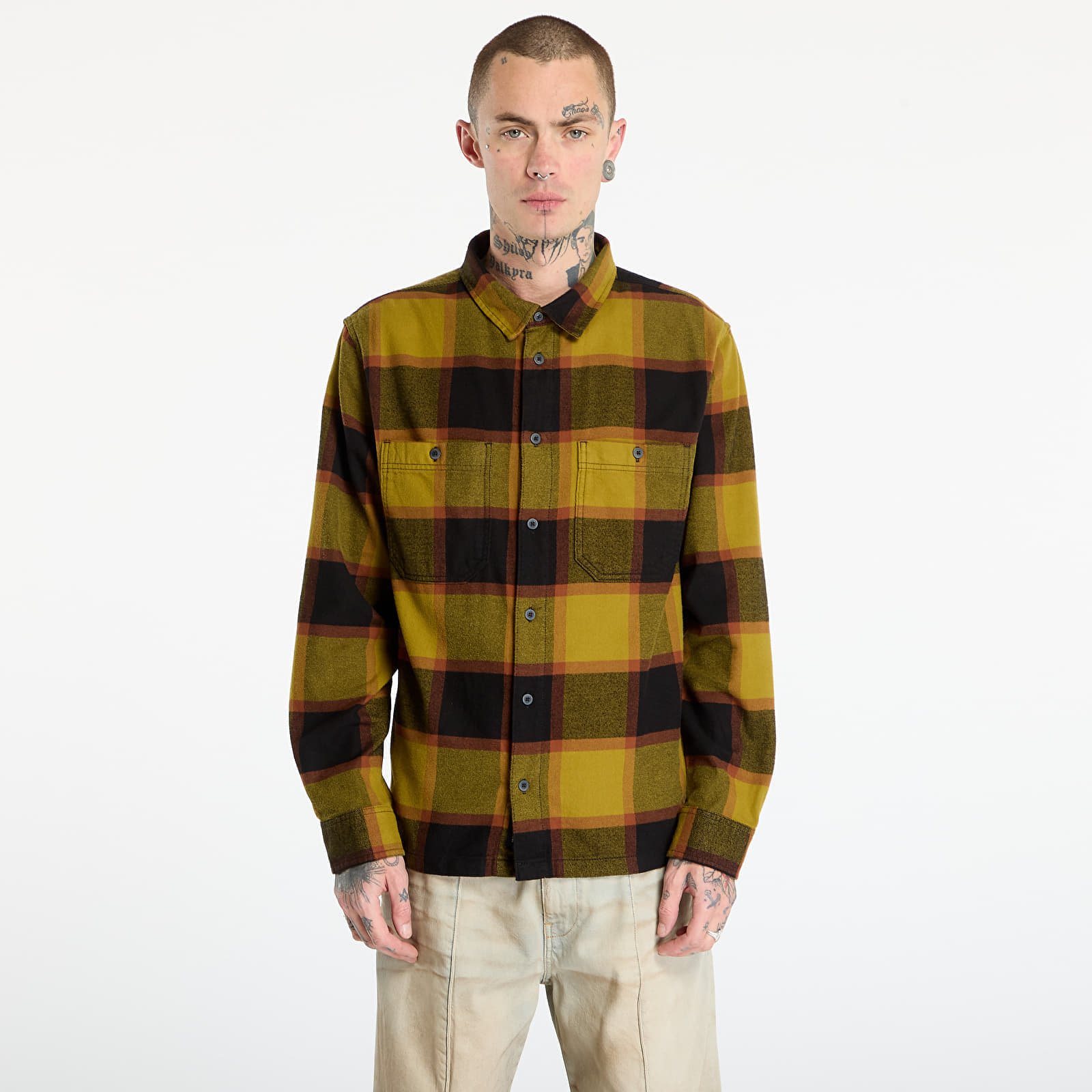 Cămașă Vans Larkspur Plaid Flannel Burnt Gold/ Black L