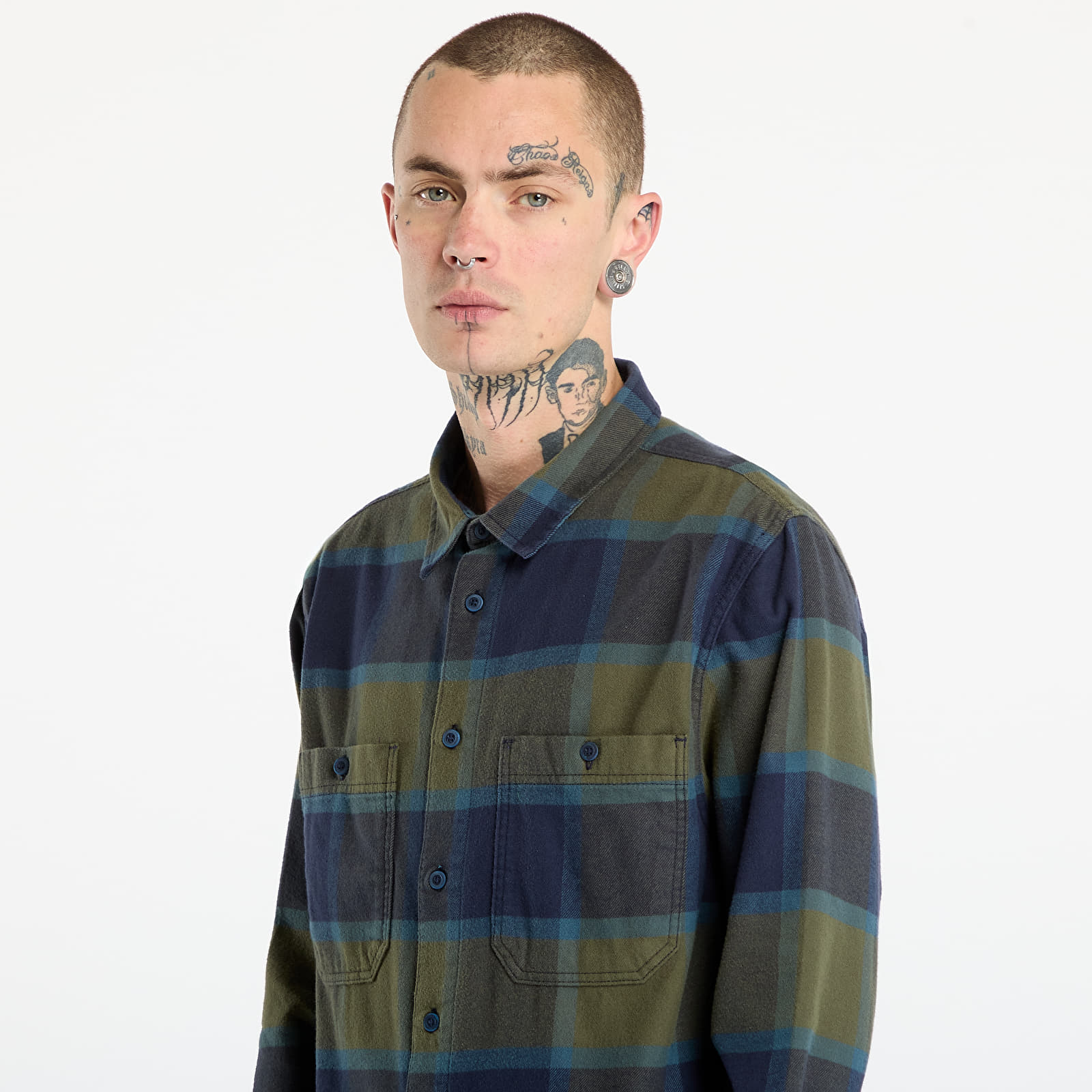 Hemden für Männer Vans Larkspur Plaid Flannel Grape Leaf/Pari