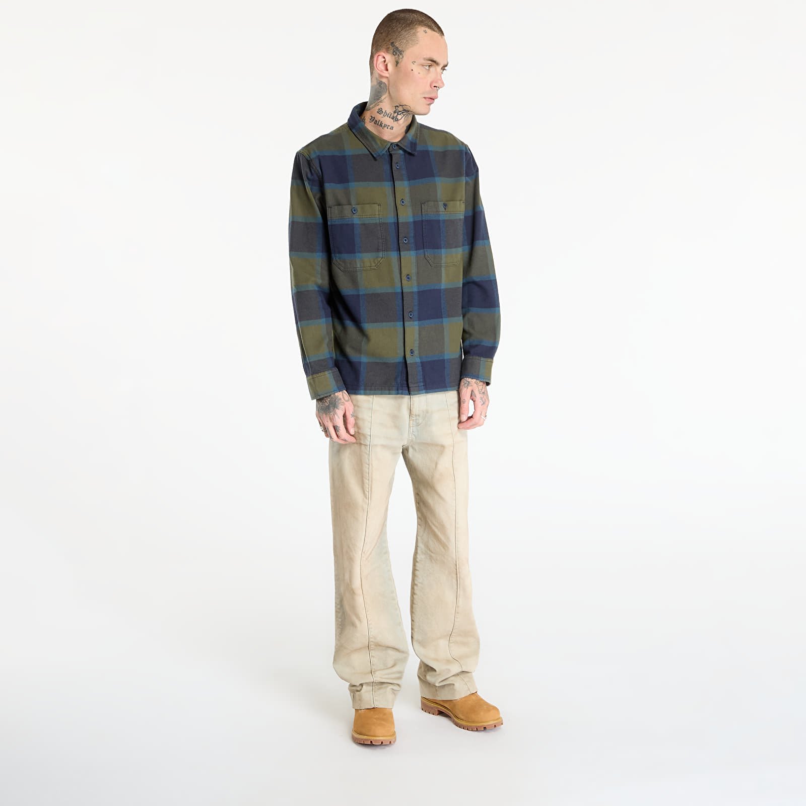 Hemden für Männer Vans Larkspur Plaid Flannel Grape Leaf/Pari