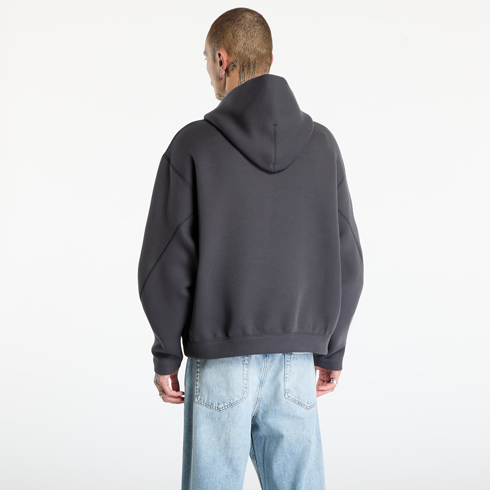 Hoodies für Männer Nike Tech Men's Fleece Oversized Hoodie Anthracite/ Black