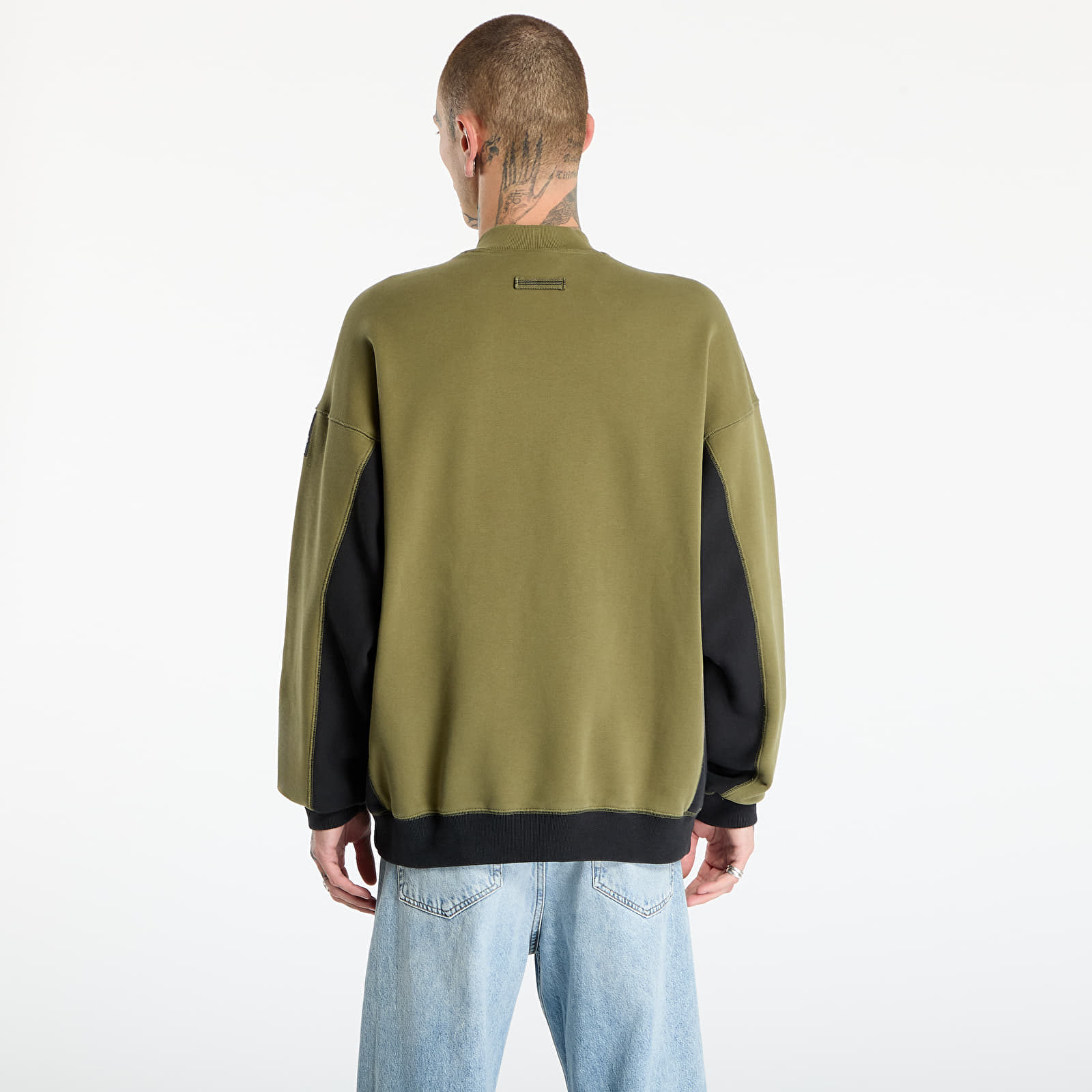 Hettegensere for menn adidas Equipment Blocked Half-Zip Focus Olive