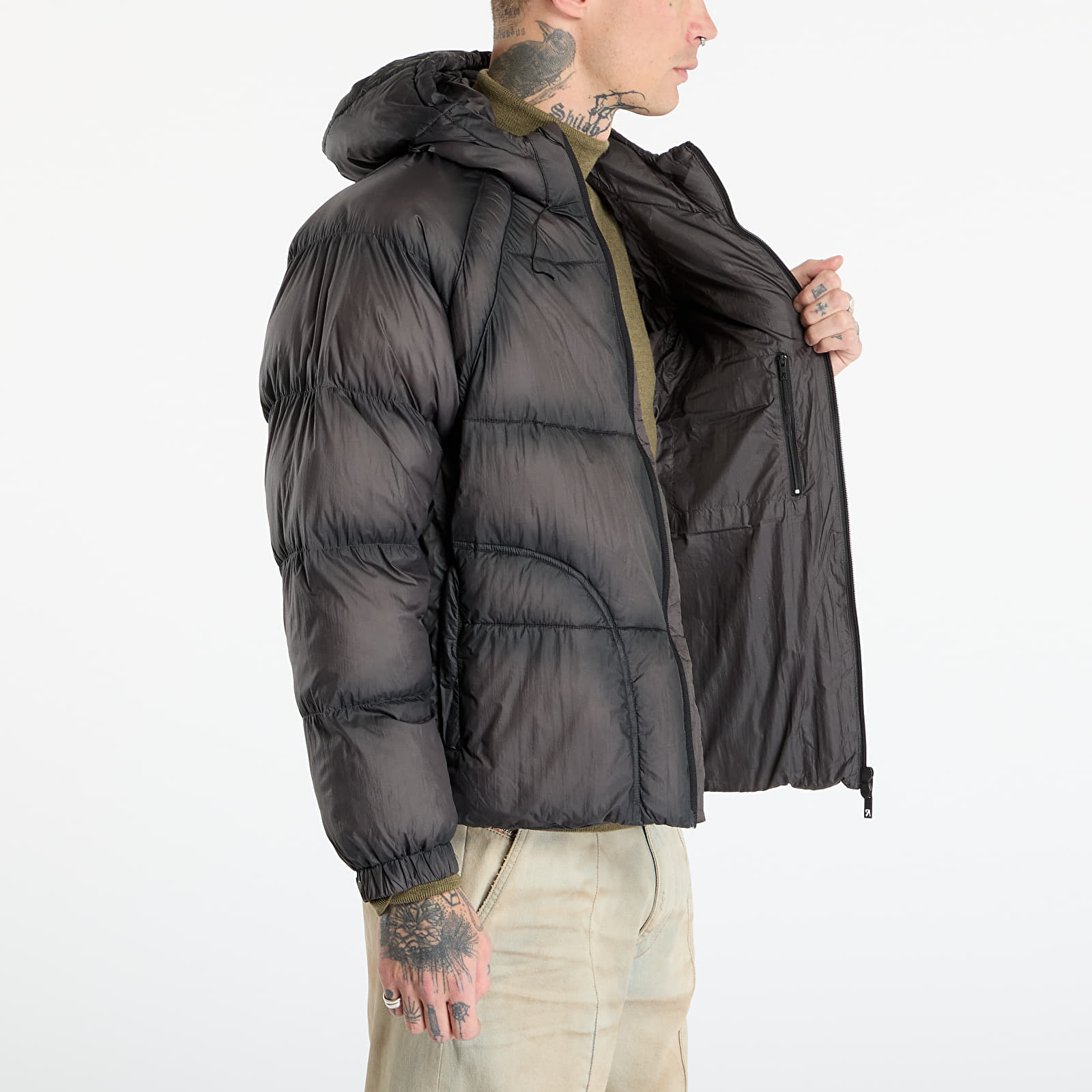 Jackets REPRESENT Translucent Hooded Puffer Washed Black