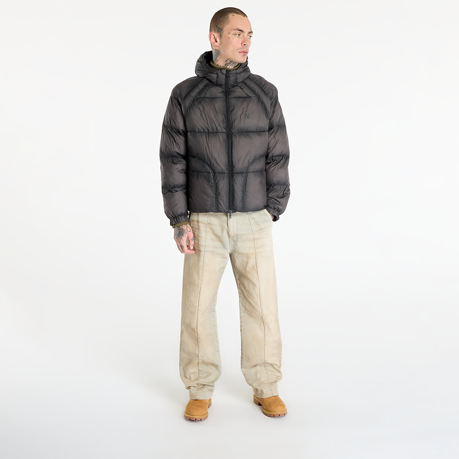 Jackets REPRESENT Translucent Hooded Puffer Washed Black