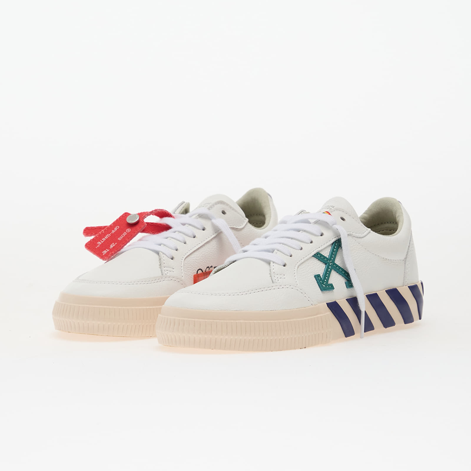 Ανδρικά παπούτσια Off-White Low Vulcanized Leather White/ Teal