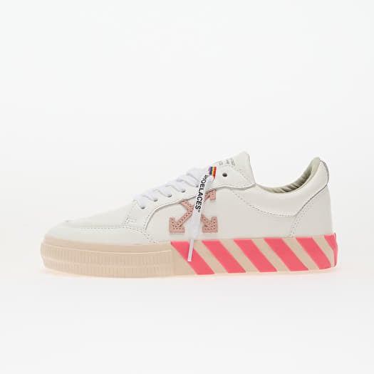 OFF-WHITE KIDS Low Vulcanized Leather White/ Rose Pink