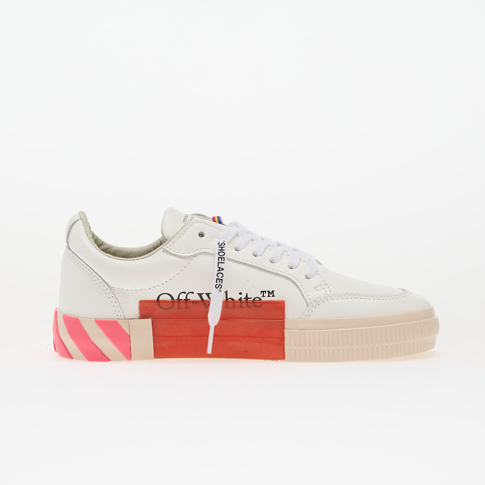 Детски маратонки и обувки OFF-WHITE KIDS Low Vulcanized Leather White/ Rose Pink
