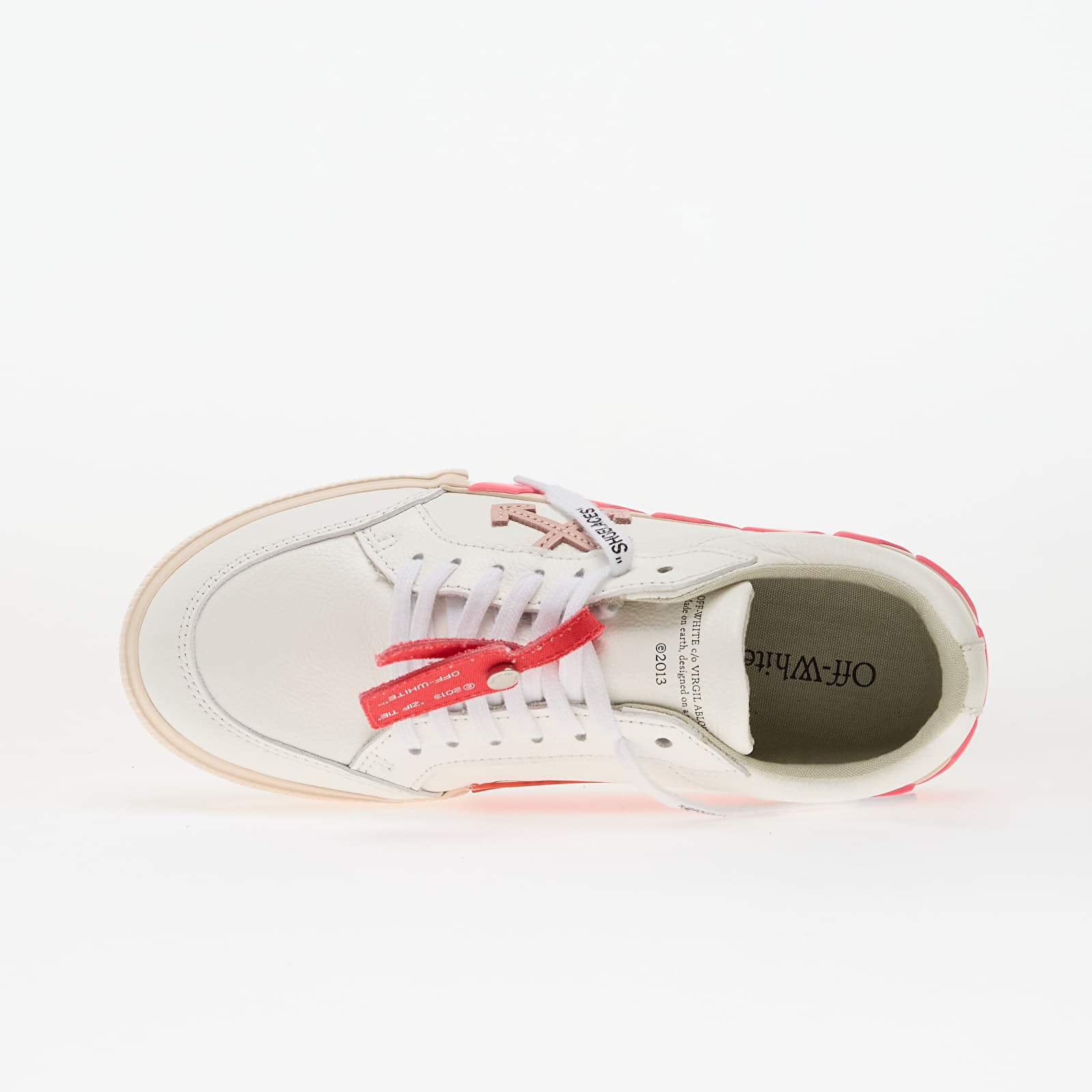 Детски маратонки и обувки OFF-WHITE KIDS Low Vulcanized Leather White/ Rose Pink